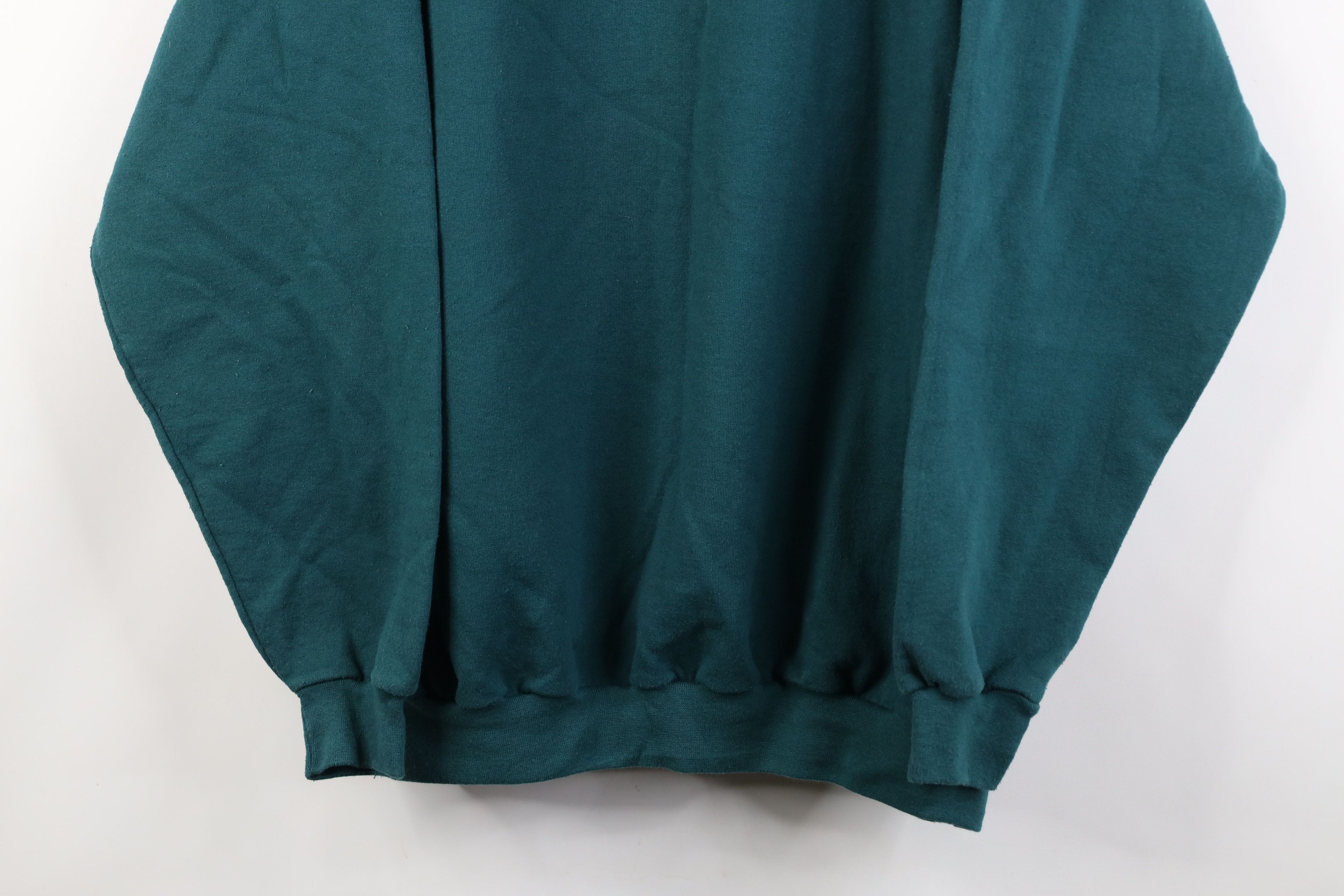 Vintage Vintage 90s Streetwear Faded Blank Crewneck Sweatshirt Green Size US XXL / EU 58 / 5 - 3 Thumbnail