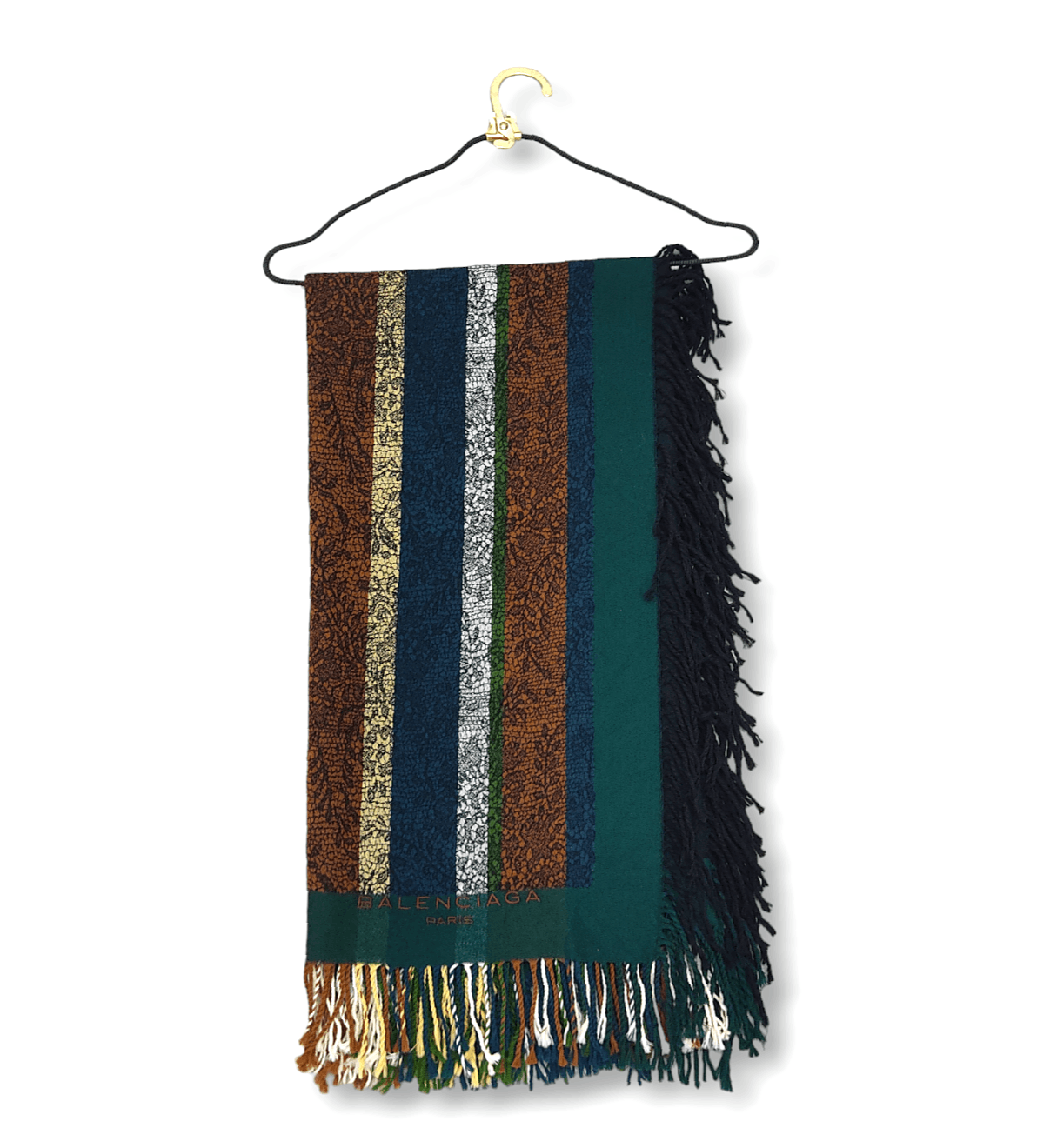 Balenciaga BALENCIAGA Striped Multicolour Woolen Muffler Shawl Size ONE SIZE - 1 Thumbnail