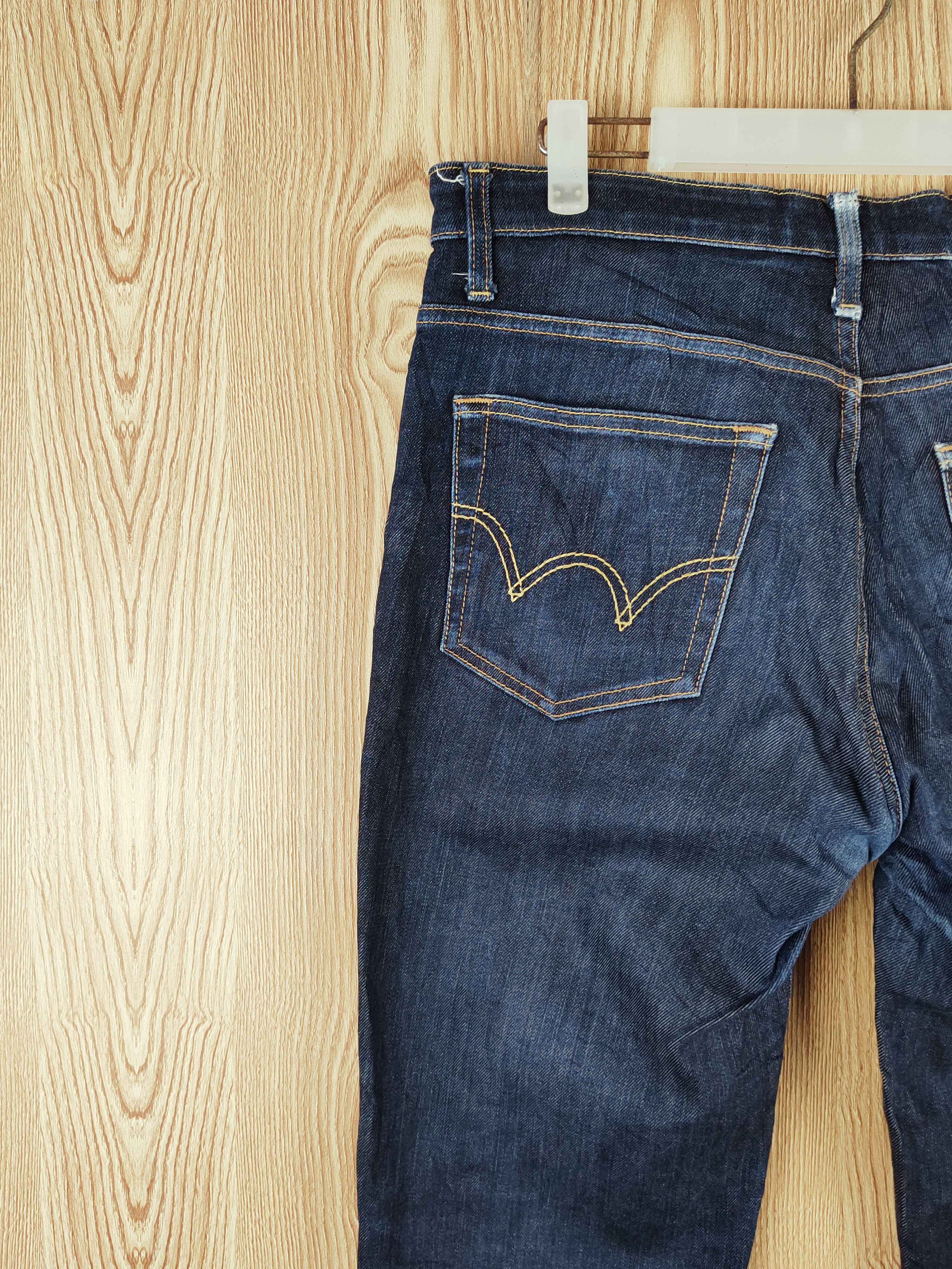 Edwin Edwin Dark Blue Distressed Ripped Jeans#S2695 Size US 31 - 10 Thumbnail
