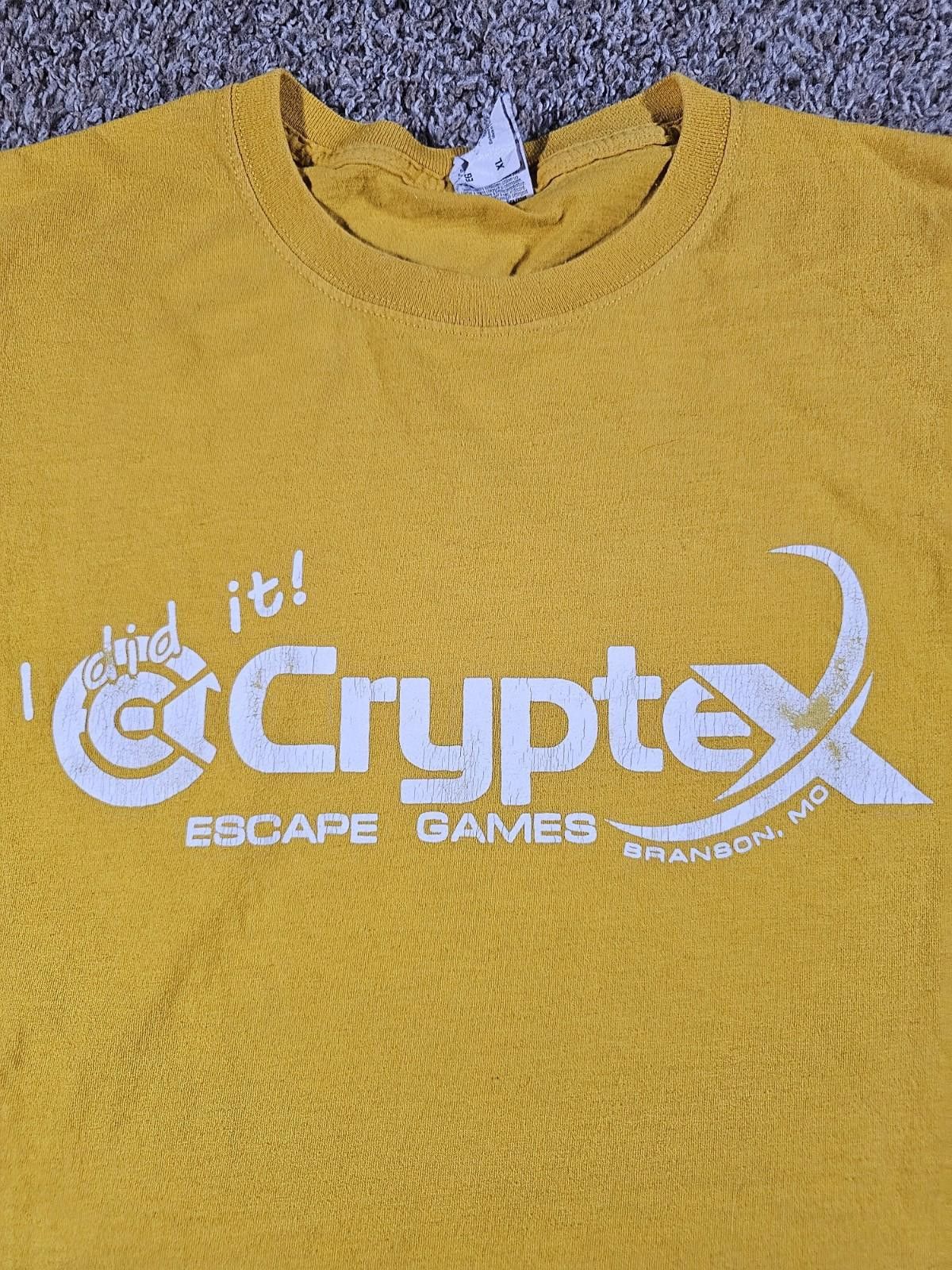 The Unbranded Brand Cryptex Escape Games Branson MO Yellow Tshirt XL Size US XL / EU 56 / 4 - 2 Thumbnail