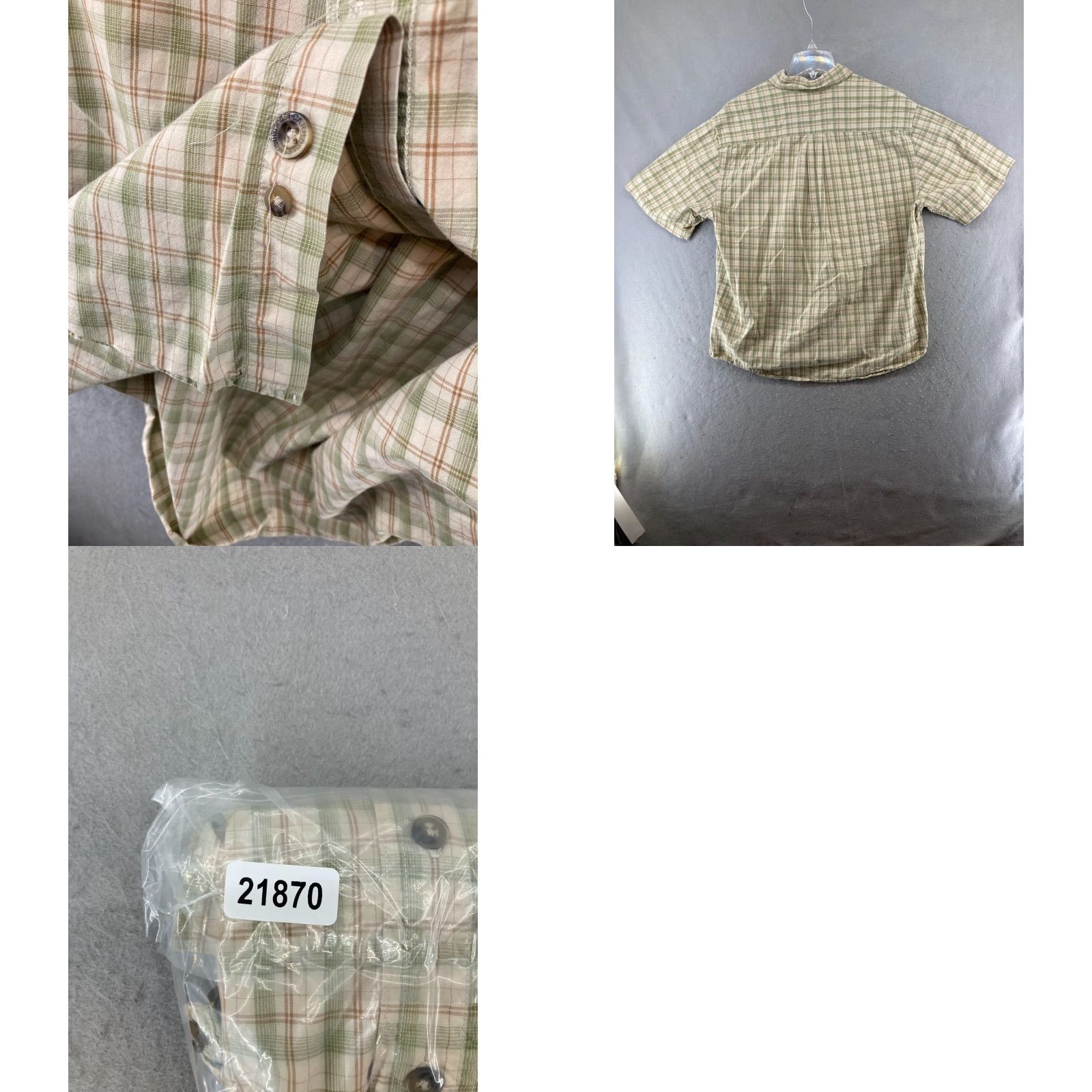Carhartt Carhartt Shirt Men Large Green Plaid Short Sleeve Button-Up Pocketed Casual Workwear Cotton Size US L / EU 52-54 / 3 - 8 Thumbnail