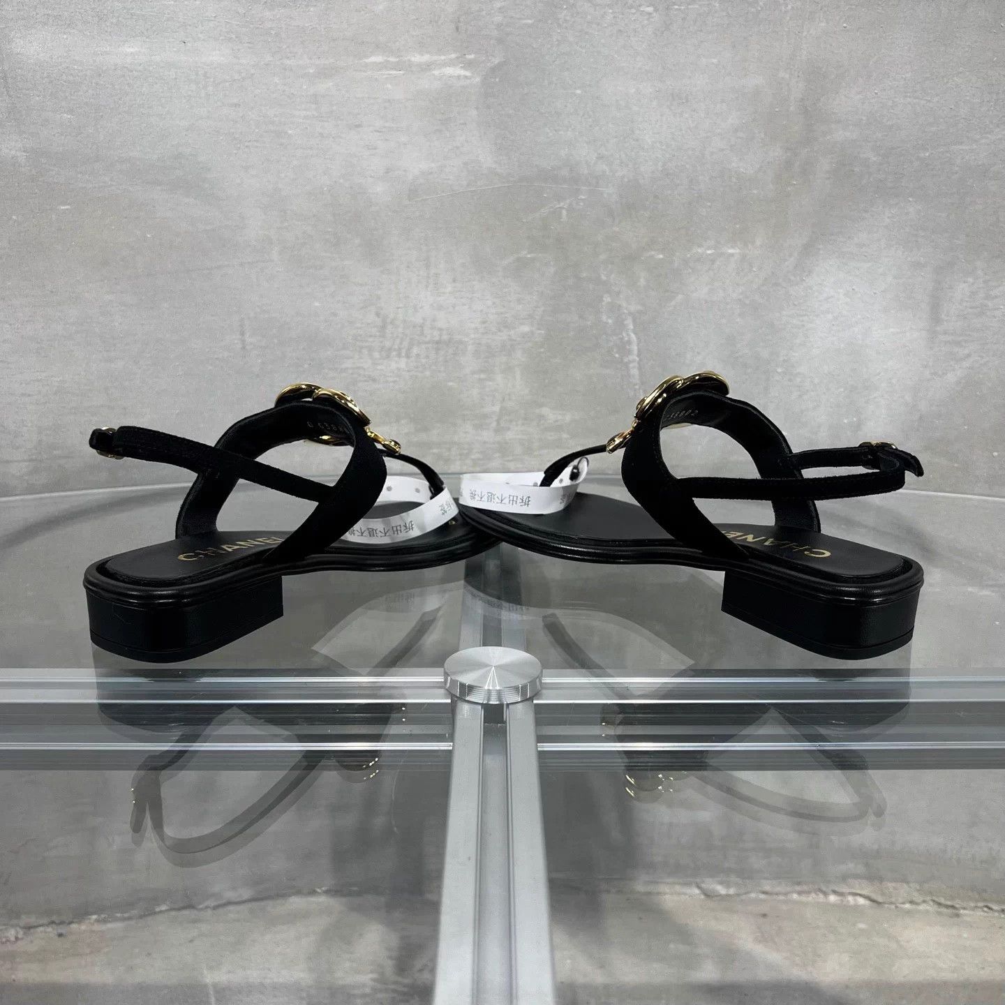 Chanel Chanel Double C Black Sandals 36.5 Size US 5.5 / IT 35.5 - 5 Thumbnail