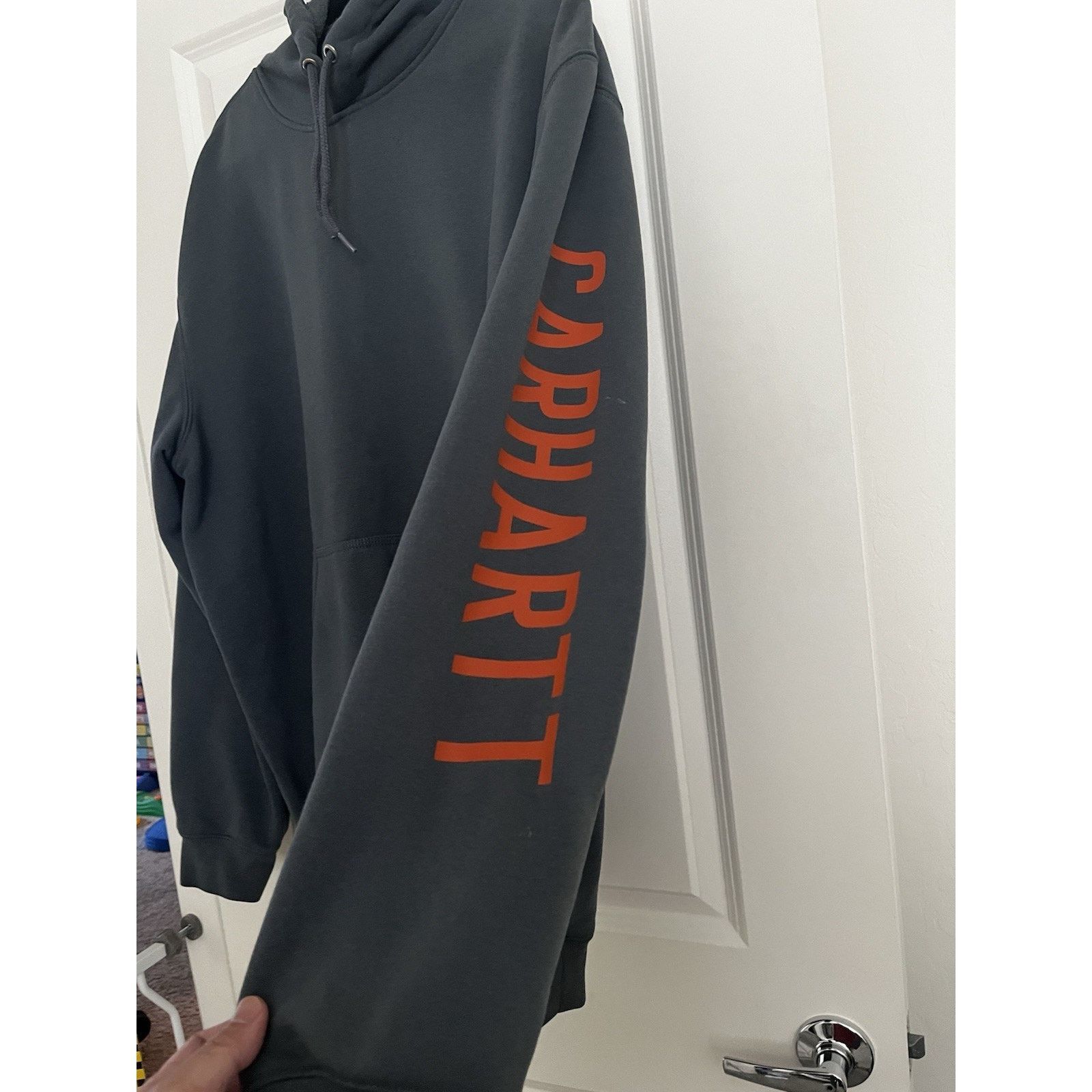 Carhartt Carhartt Sleeve Logo Hoodie XXL Gray Workwear Sweatshirt Size US XXL / EU 58 / 5 - 4 Thumbnail