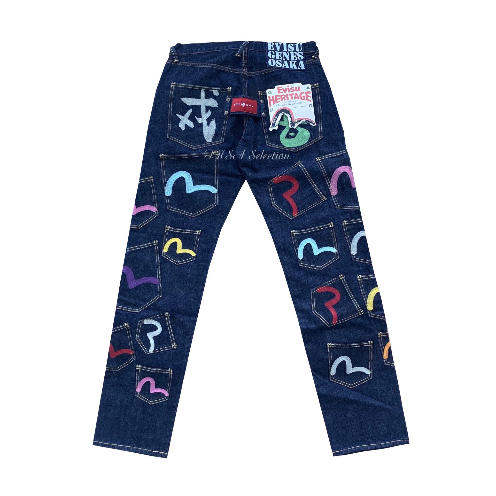 Evisu OG Vintage Multi-Pocket Selvage Denim (Logo Stitched） Size US 30 / EU 46 - 1 Thumbnail