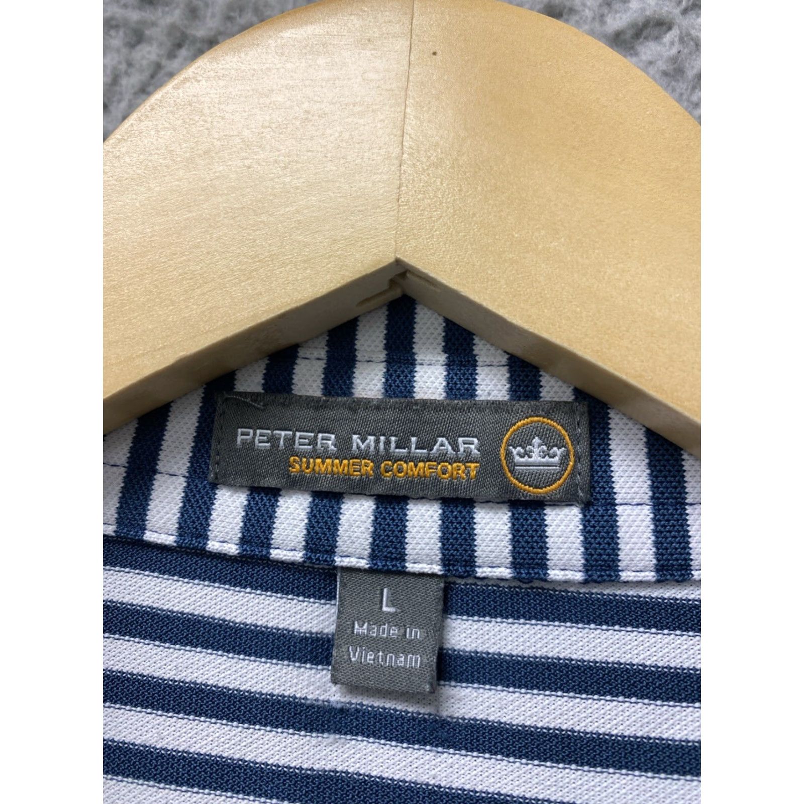 Peter Millar VINTAGE Peter Millar Summer Comfort Golf Polo Shirt Men Large White Black Striped 90s Size US L / EU 52-54 / 3 - 3 Thumbnail