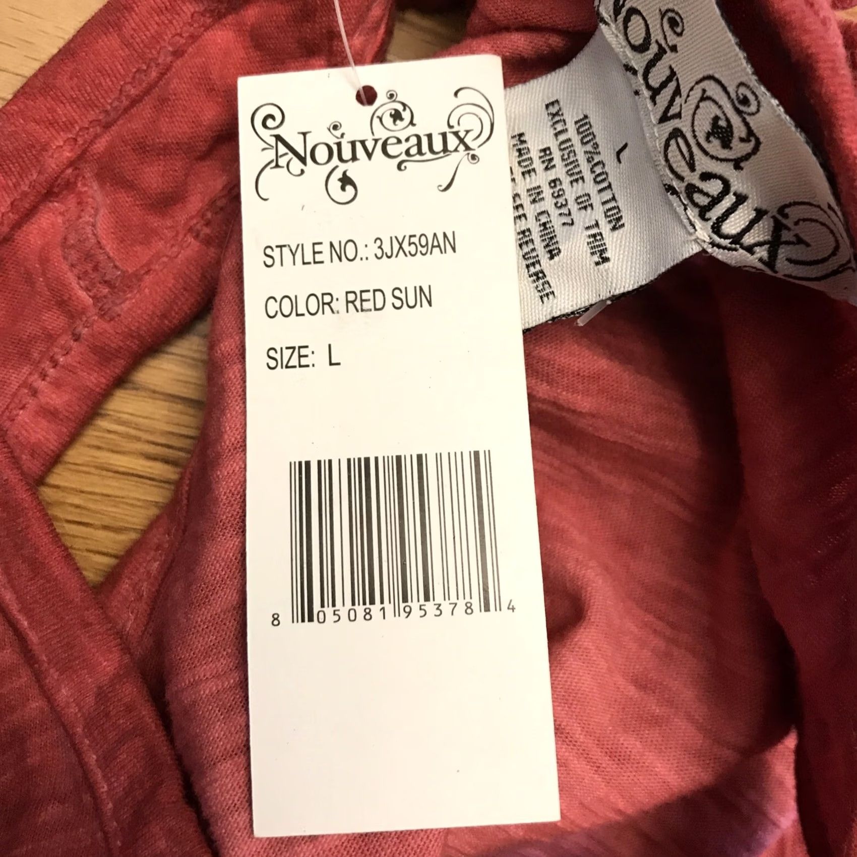 Vintage Nouveaux Women’s Tank L Red Crochet Tie Front Sleeveless Shirt Blouse NWT Size L / US 10 / IT 46 - 5 Thumbnail