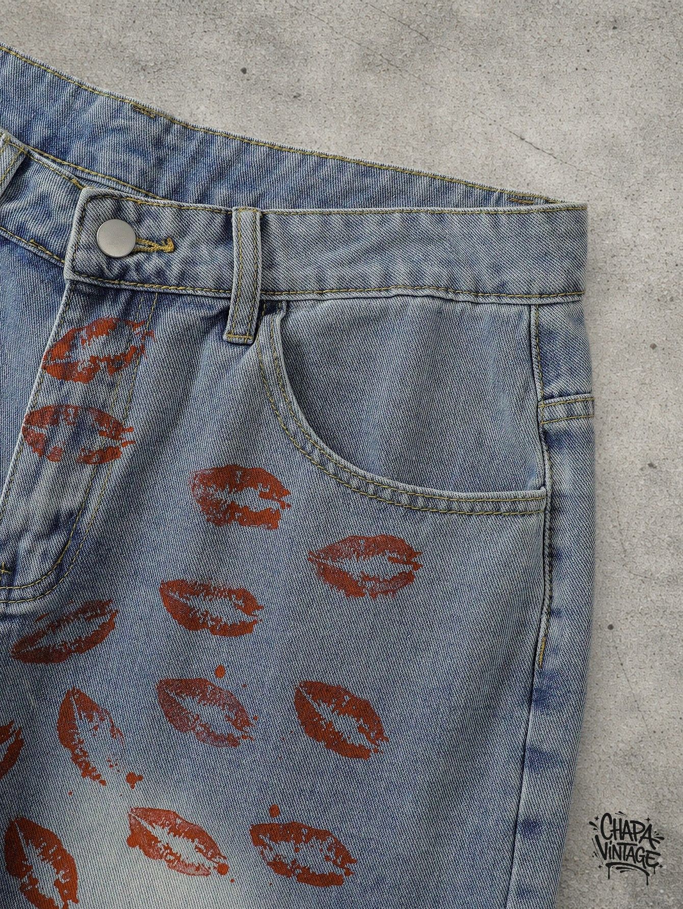 Vintage Washed baggy jeans shorts Size US 32 / EU 48 - 4 Thumbnail