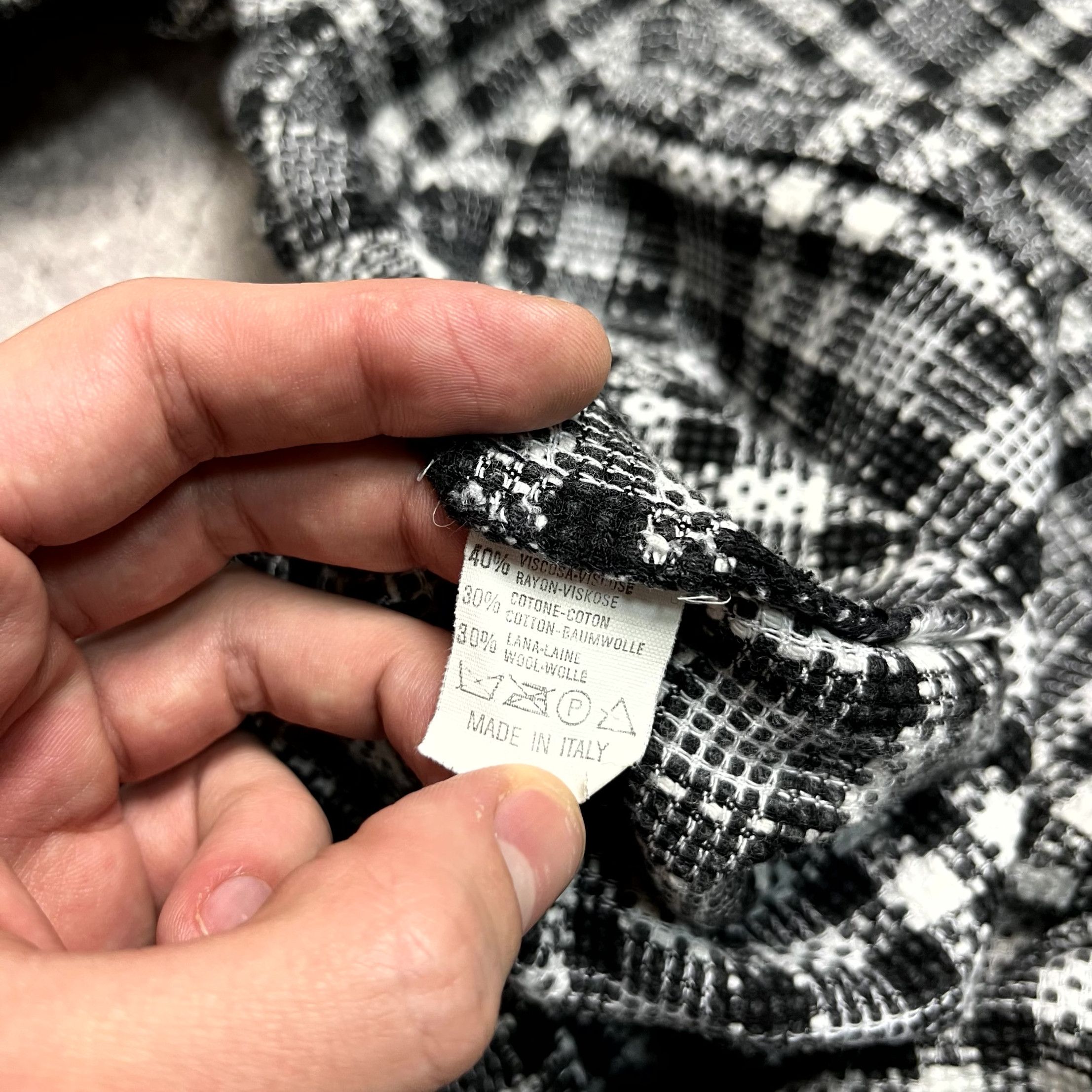 Vintage Vintage Italian Wool Check Overshirt Black White Size M Size US M / EU 48-50 / 2 - 6 Thumbnail