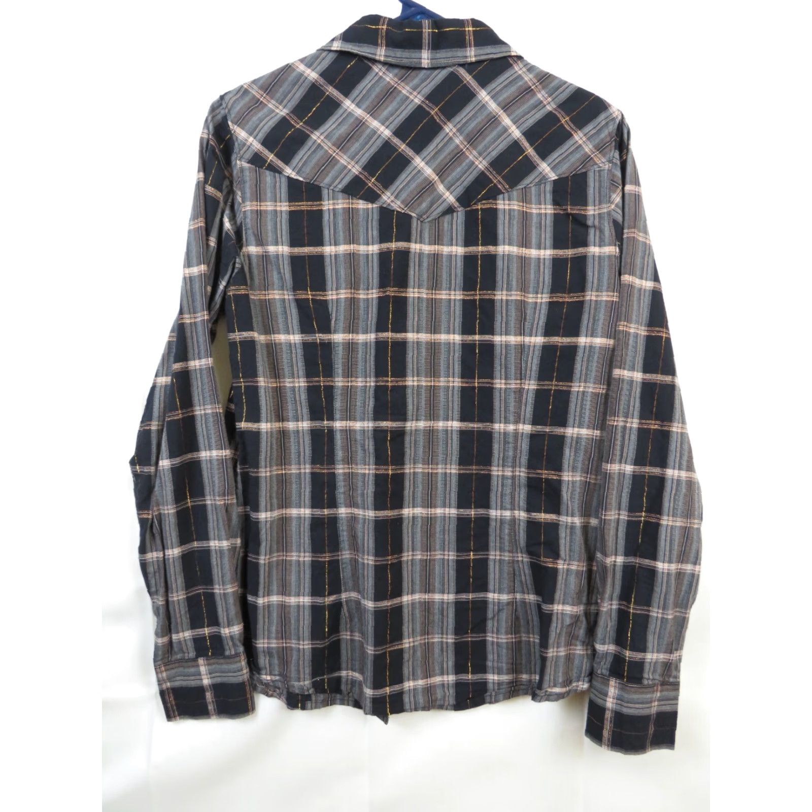Vintage VINTAGE Cruel Gray Black Plaid snap down ranch cattle Western wear woman M shirt Size M / US 6-8 / IT 42-44 - 5 Thumbnail