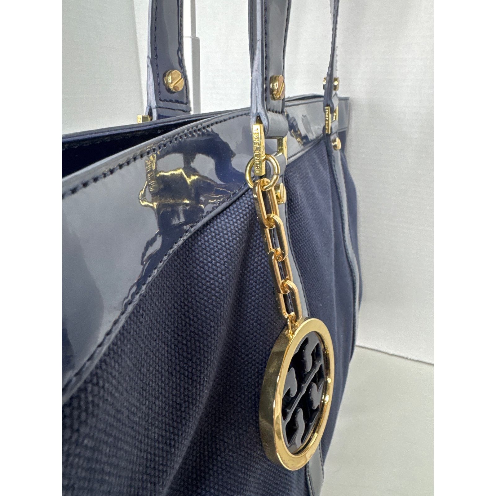 Tory Burch Tory Burch Canvas Jane Tote navy leather Shoulder Bag Size ONE SIZE - 6 Thumbnail