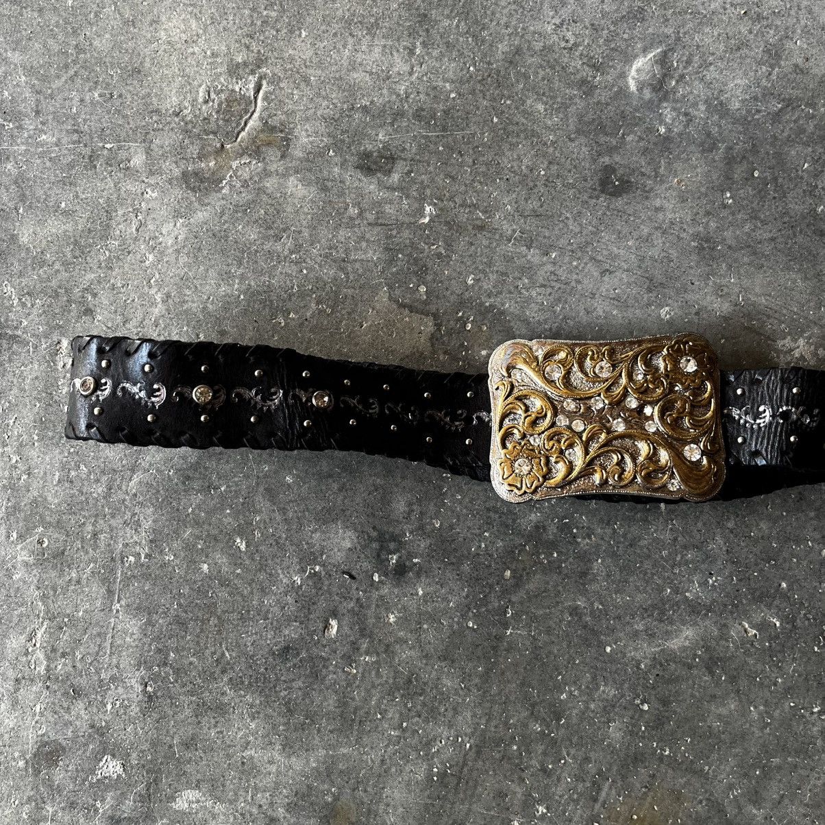 Kapital VINTAGE STUDDED LEATHER BELT Size 30 - 2 Thumbnail