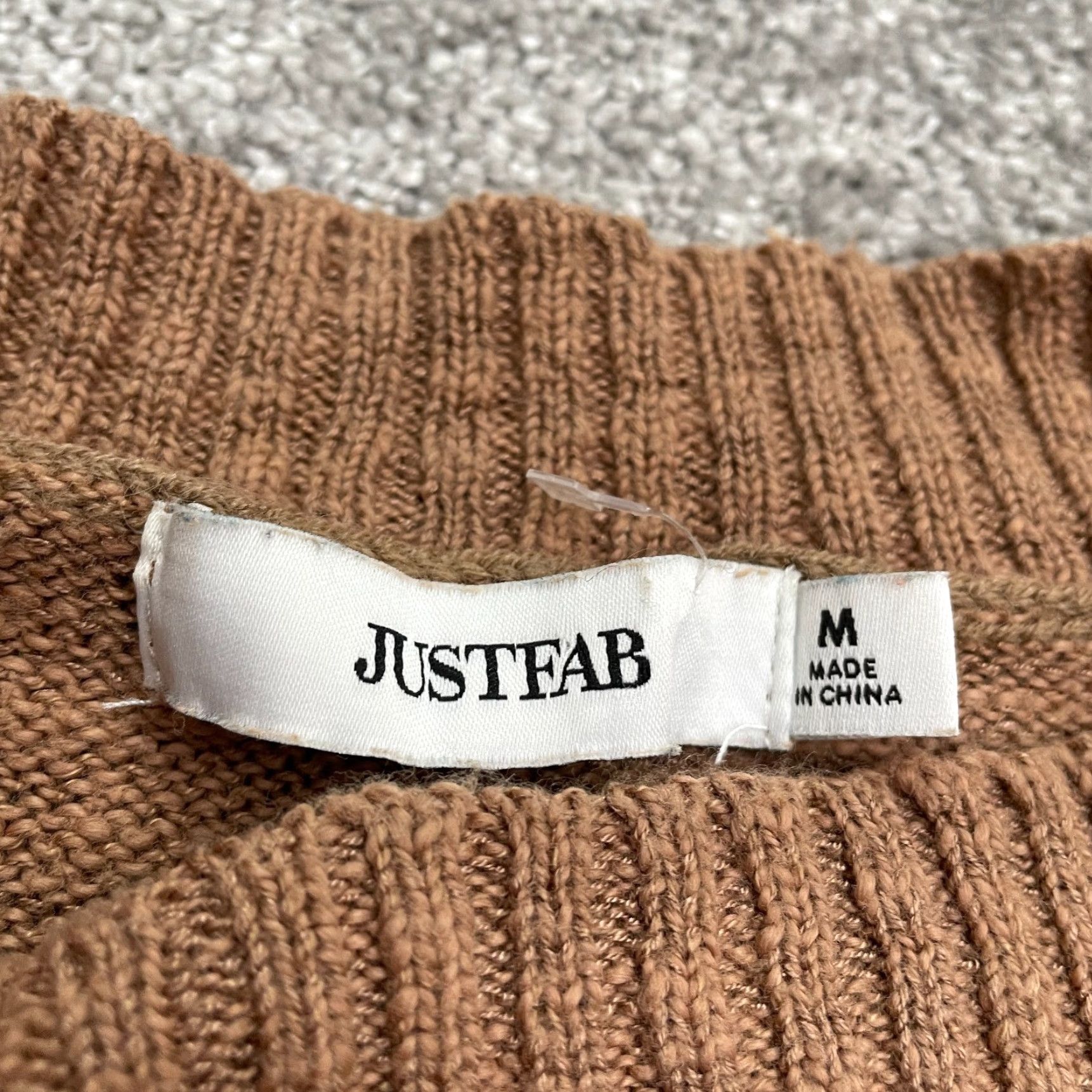 Vintage JustFab Womens Pullover Sweater M Brown Round Neck Knit Cotton Blend Casual Comfortable 90s? (no decade) Size M / US 6-8 / IT 42-44 - 5 Thumbnail