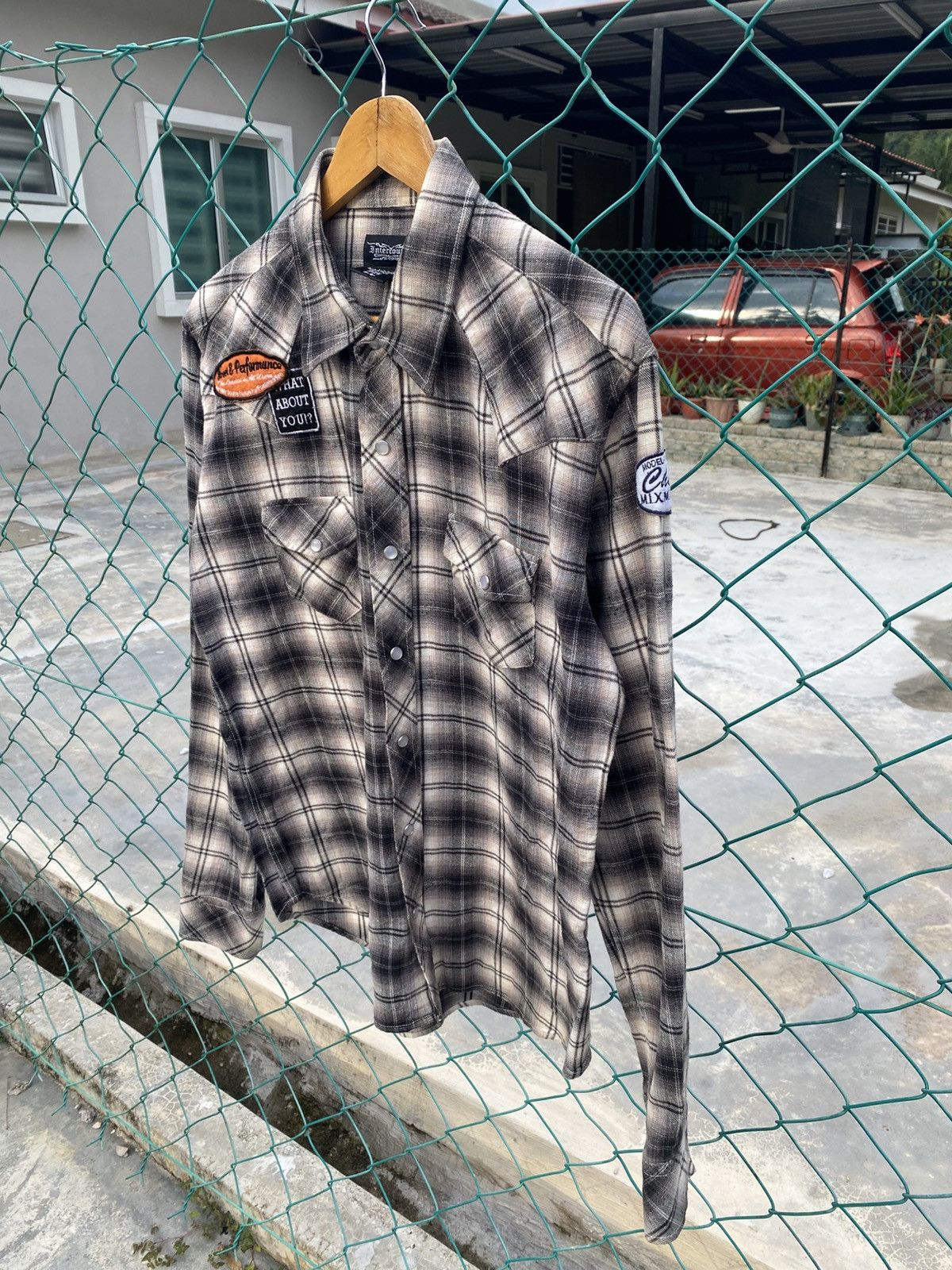 Japanese Brand Intercouse shadow plaid western shirts gothic style Size US M / EU 48-50 / 2 - 3 Thumbnail