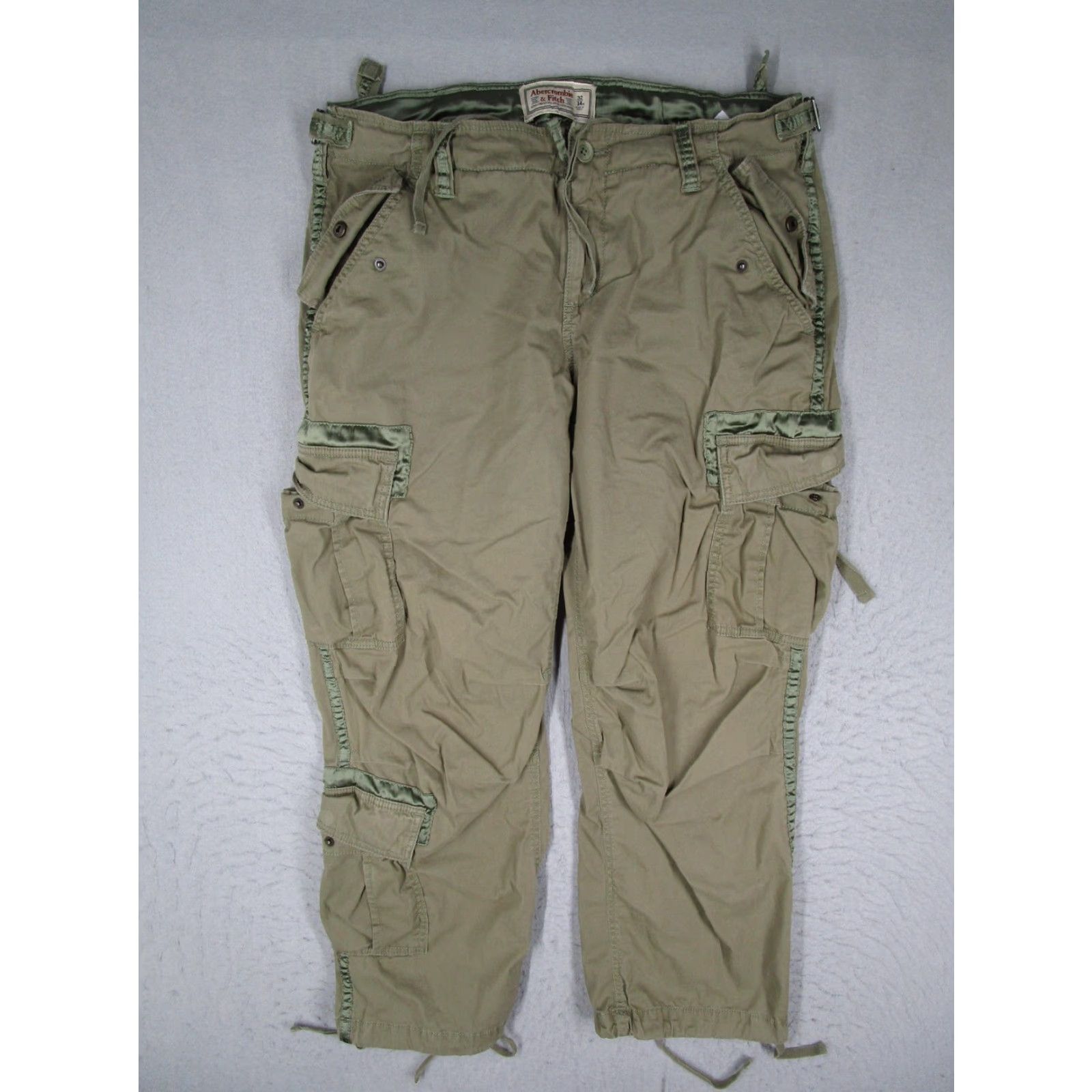 Abercrombie & Fitch Abercrombie & Fitch Pants Women 32 14S Green Stretch Cargo Paratrooper Vintage 90s Casual Army Size 24" / US 00 / IT 34 - 2 Thumbnail