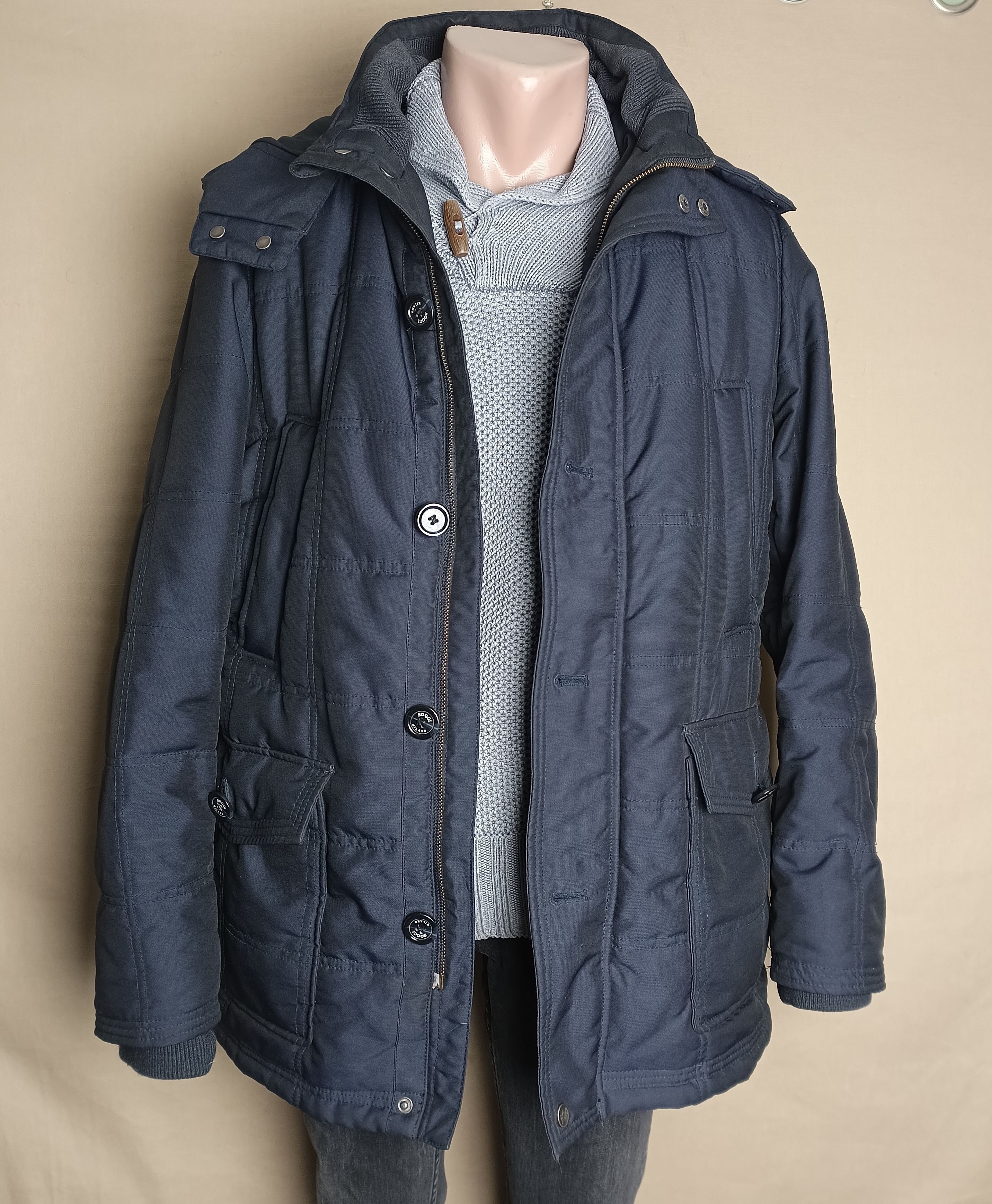 Boggi Boggi Milano Mens Padded Navy Coat Jacket Size EU 50 Size US M / EU 48-50 / 2 - 1 Thumbnail