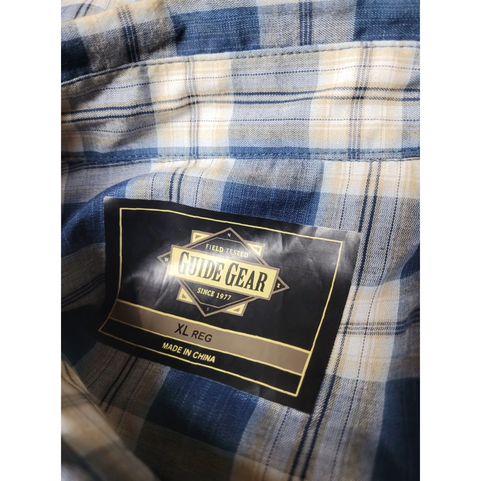 Vintage VINTAGE Guide Gear Shirt Western Short Sleeve Plaid Snap Button XL Blue Men Regular Shirt Size US XL / EU 56 / 4 - 3 Thumbnail