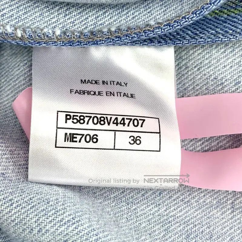 Chanel Blue Cotton Women's Jacket with Ruffles .