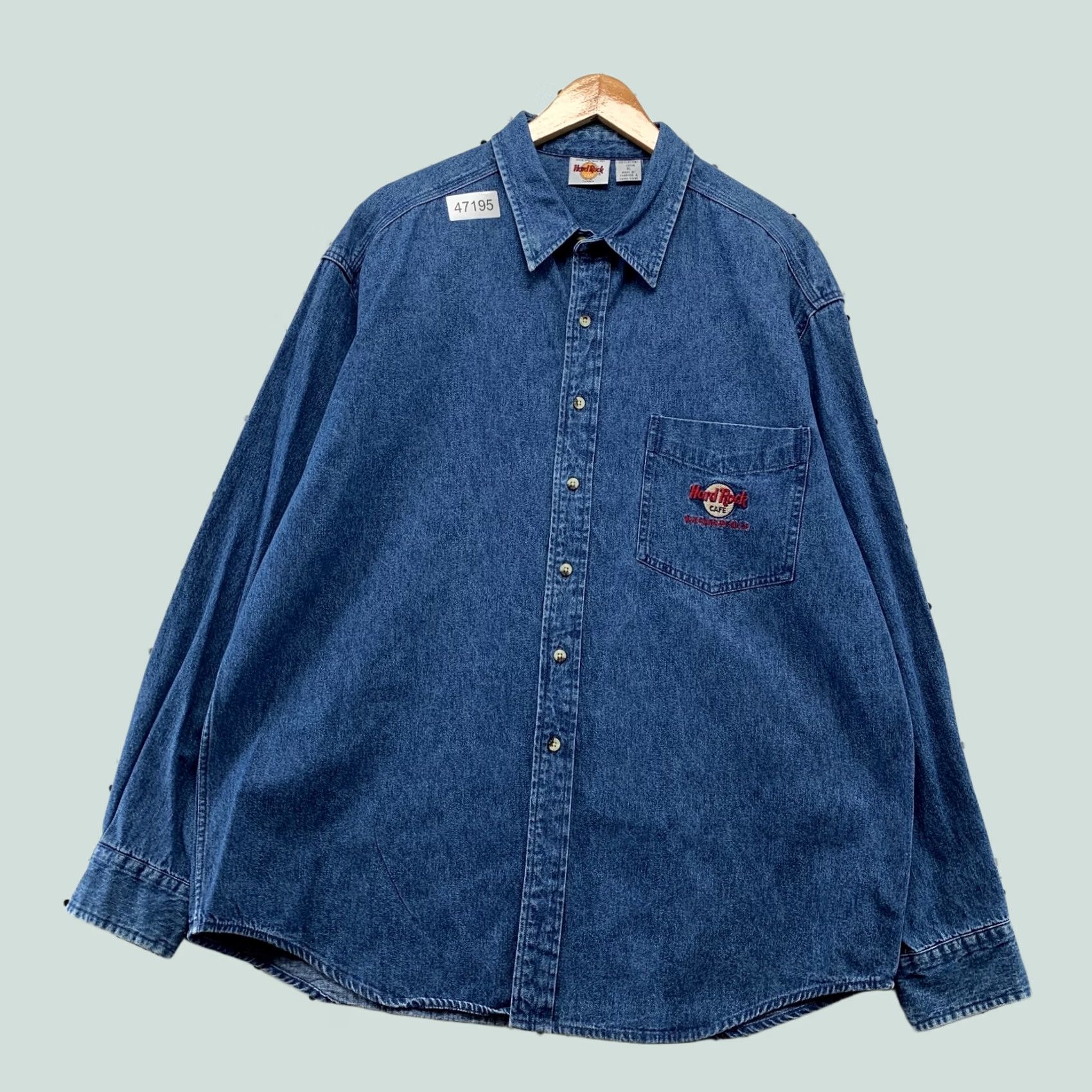 Hard Rock Cafe VINTAGE Hard Rock Cafe Shirt Mens XL Blue Niagara Falls 90s Button Denim Size US XL / EU 56 / 4 - 1 Thumbnail