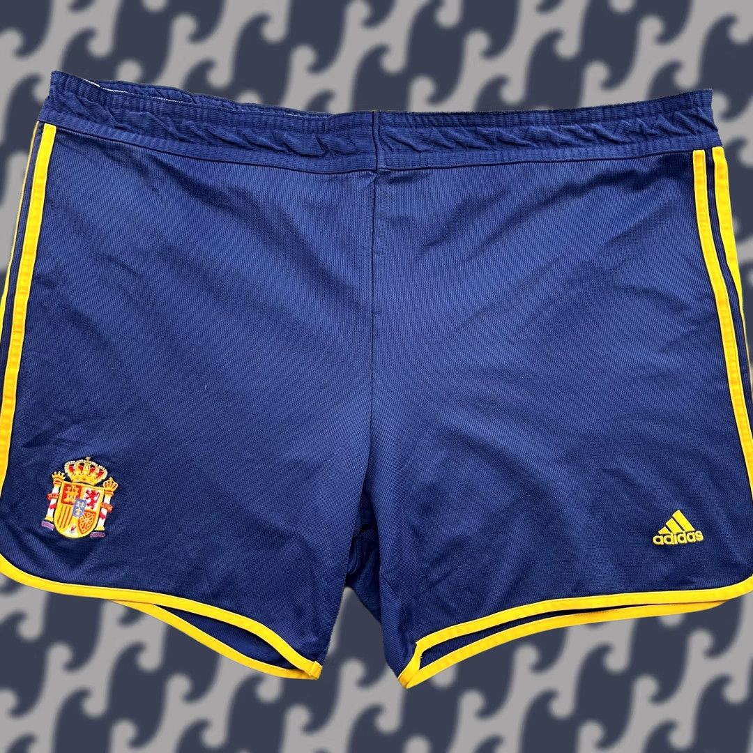 Adidas adidas Spain 1999 2000 2001 Mens Shorts XL Football Blue Yellow Vintage Adidas Size US 36 / EU 52 - 1 Thumbnail