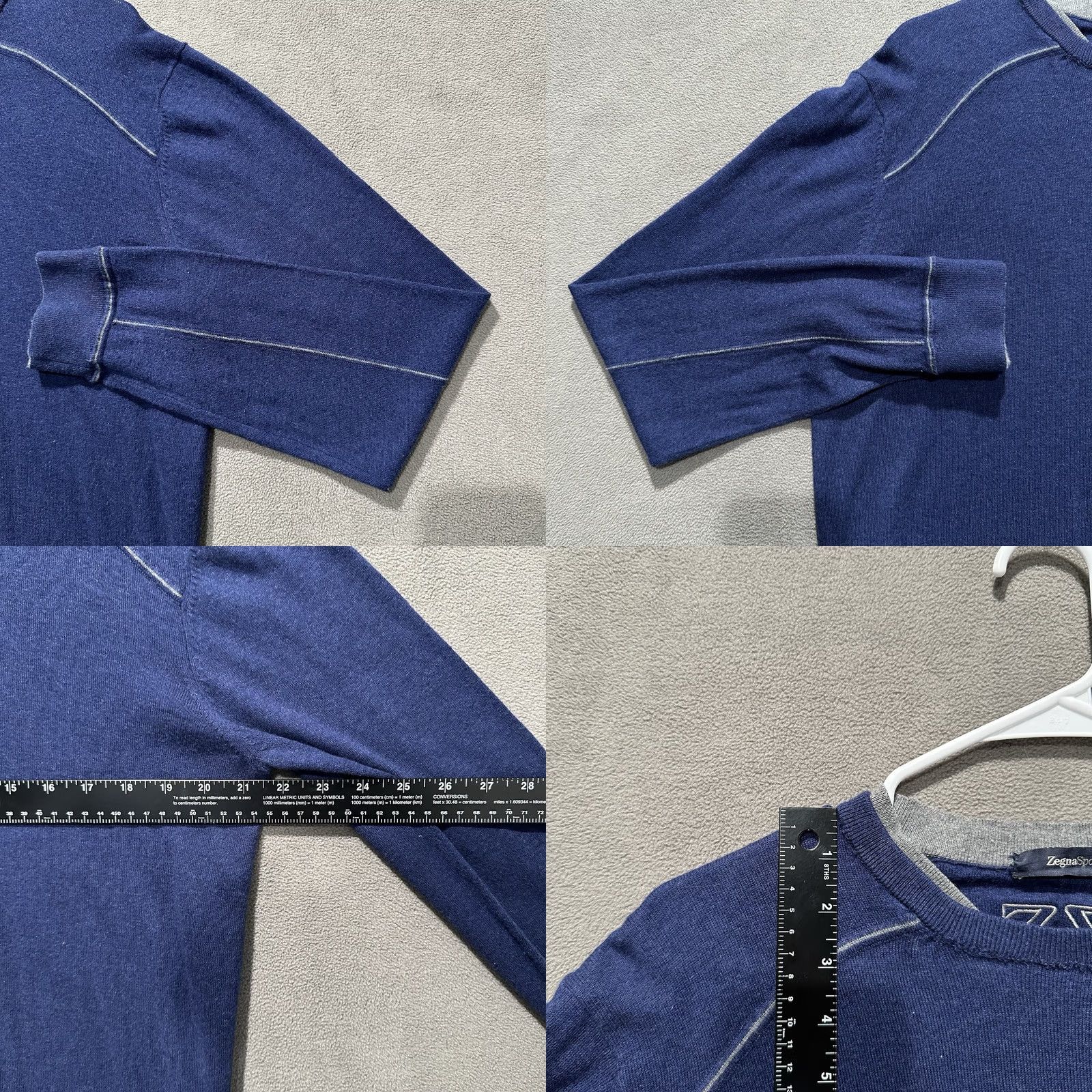 Ermenegildo Zegna Zegna Sport Sweater Mens XL Blue Cotton Cashmere Blend Crewneck Pullover Knit Casual Sports Mens Regular Size M Size US M / EU 48-50 / 2 - 8 Thumbnail