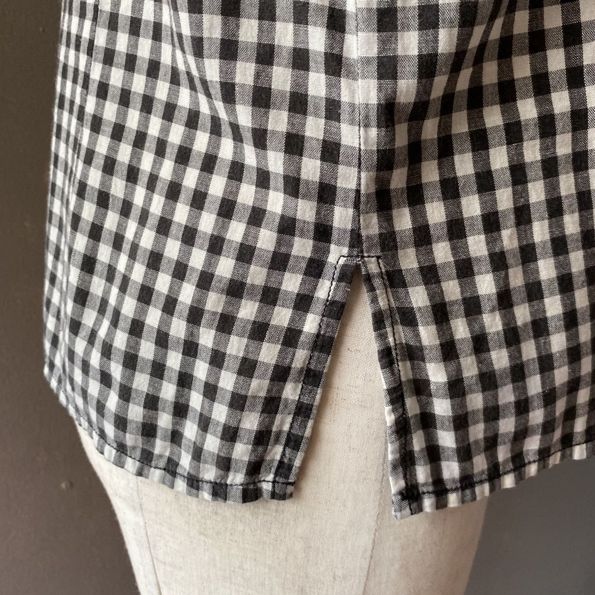 Japanese Brand ALGONQUINS Y2K Punk Black White Gingham Short Sleeve Shirt Size S / US 4 / IT 40 - 9 Thumbnail