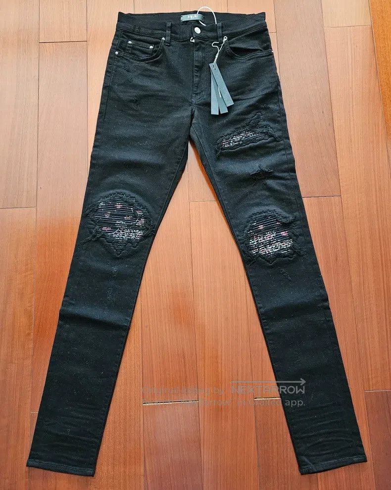 Amiri Amiri Size 32 Black and red cashew jeans Size US 32 / EU 48 - 1 Thumbnail