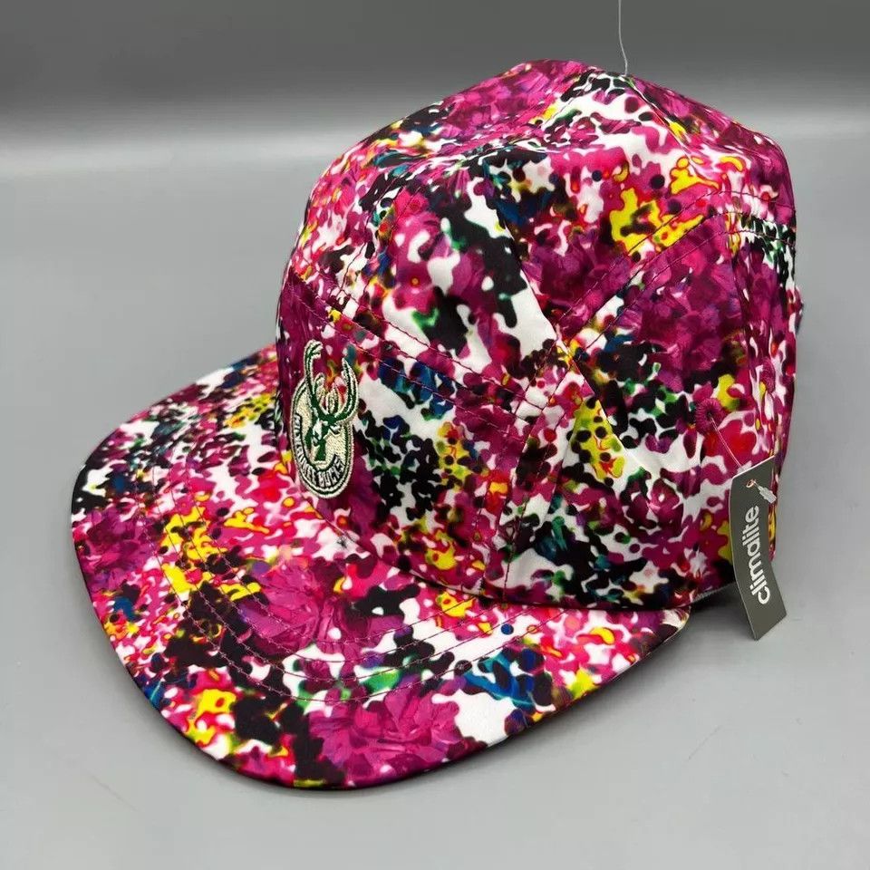 Adidas Milwaukee Bucks 5 Panel Hat Women Pink Adidas Strap Back Cap Size ONE SIZE - 2 Thumbnail
