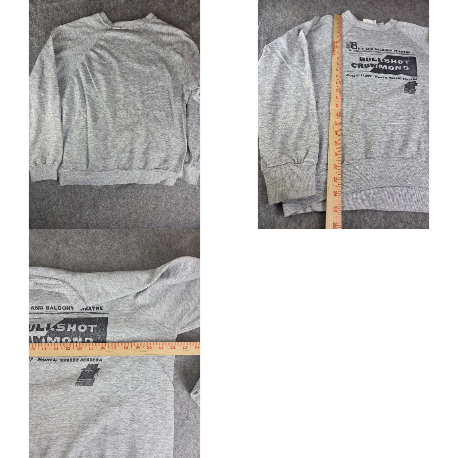 Vintage VINTAGE Bullshot Crummond Sweatshirt 1987 XL Distressed Men Gray Sweatshirt Pullover XL Mens Size US XL / EU 56 / 4 - 8 Thumbnail