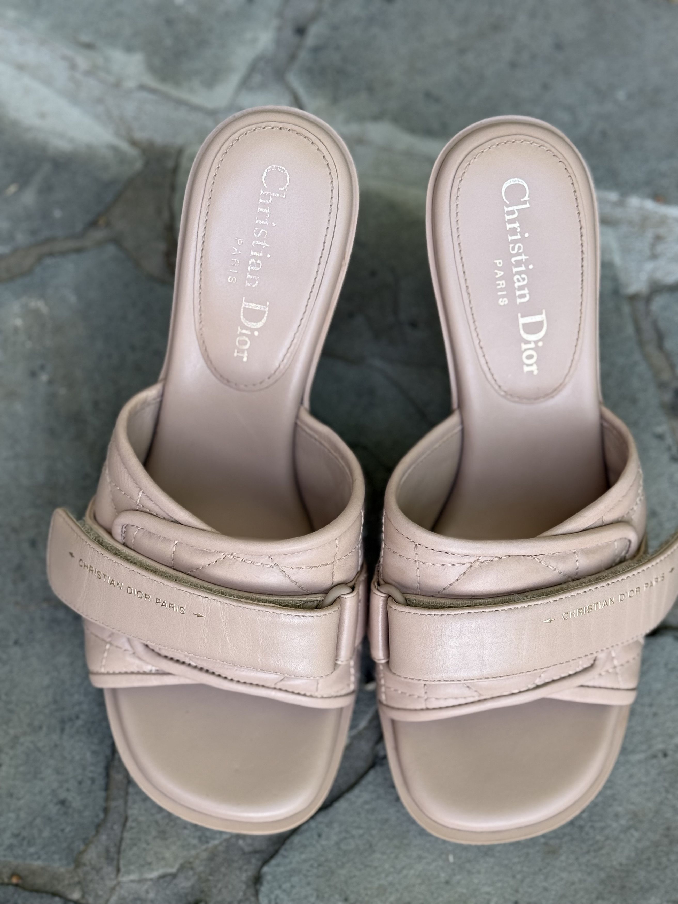 Christian Dior Monsieur Christian Dior Nude Quilted Leather Heeled Size US 7.5 / IT 37.5 - 2 Thumbnail