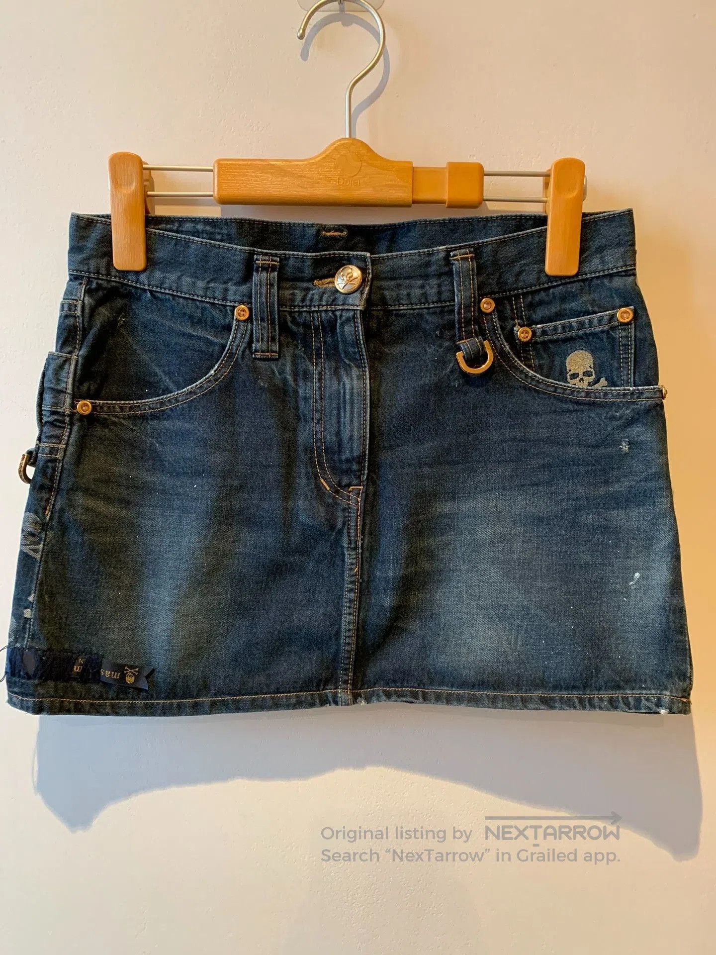 Other blue denim mini skirt with embellishments. Size 23" - 1 Thumbnail
