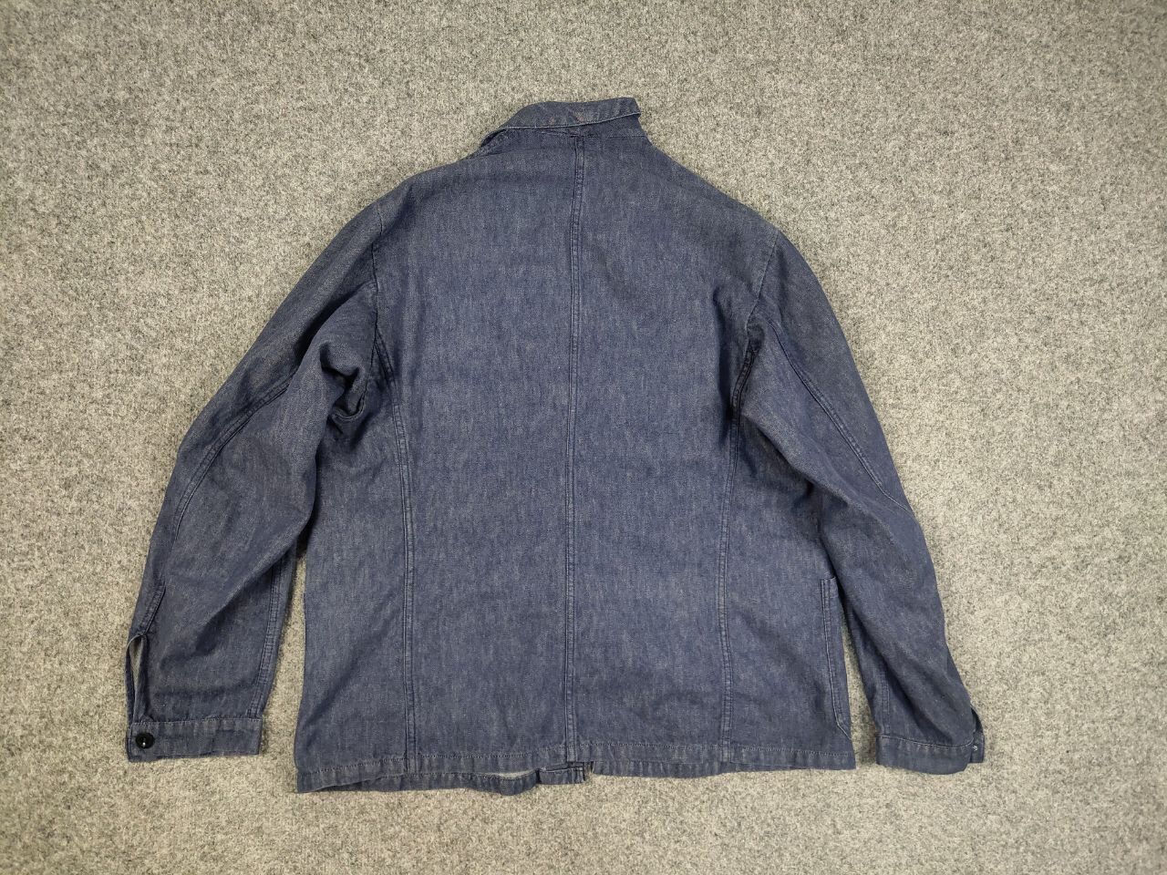 Vintage Vintage 70's Lutteurs Denim French Work Blue Sanfor Jacket Size US L / EU 52-54 / 3 - 15 Thumbnail