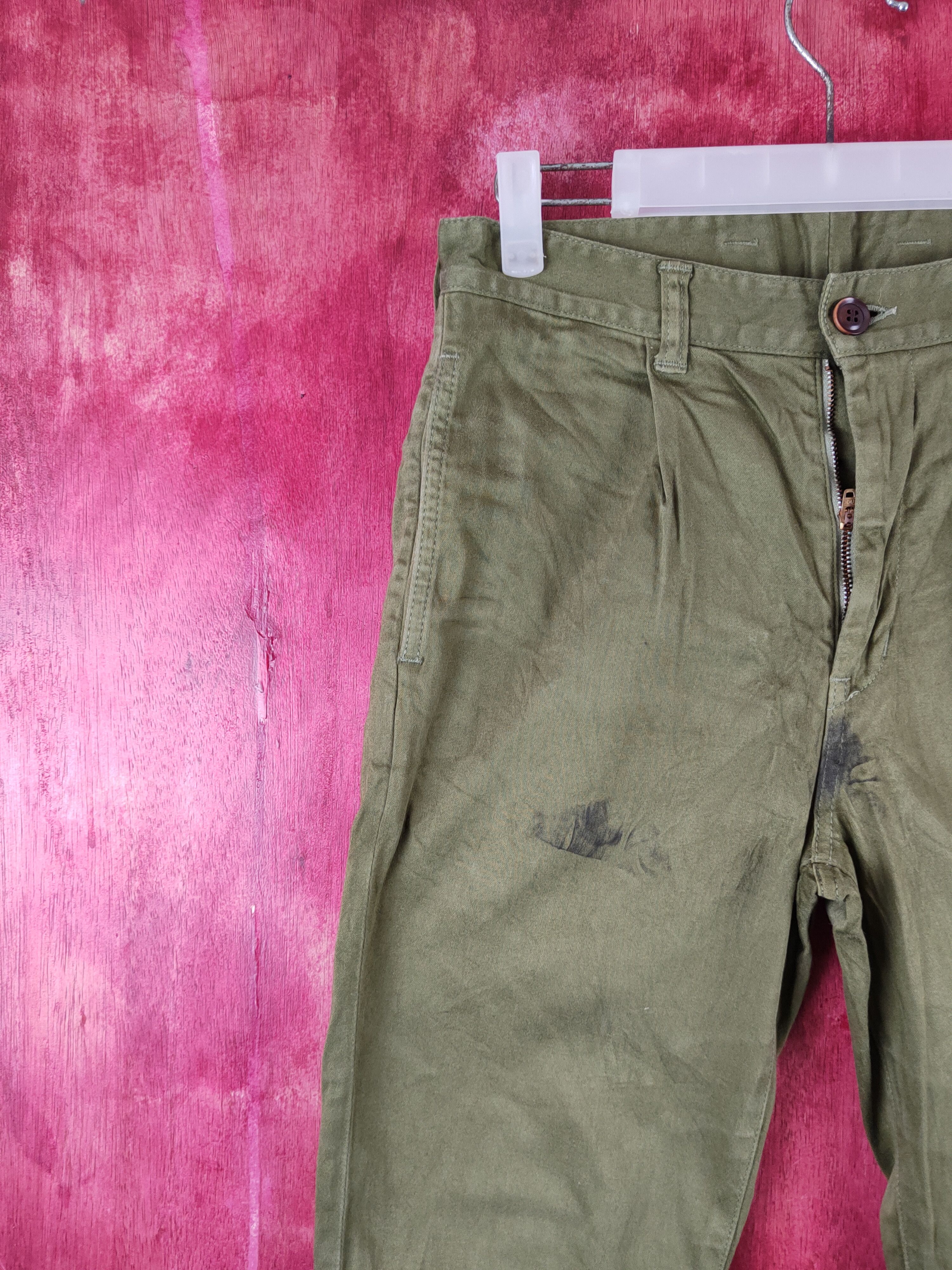 Japanese Brand Deep Blue Dark Olive Multipocket Casual Pants #S1736 Size US 29 - 3 Thumbnail