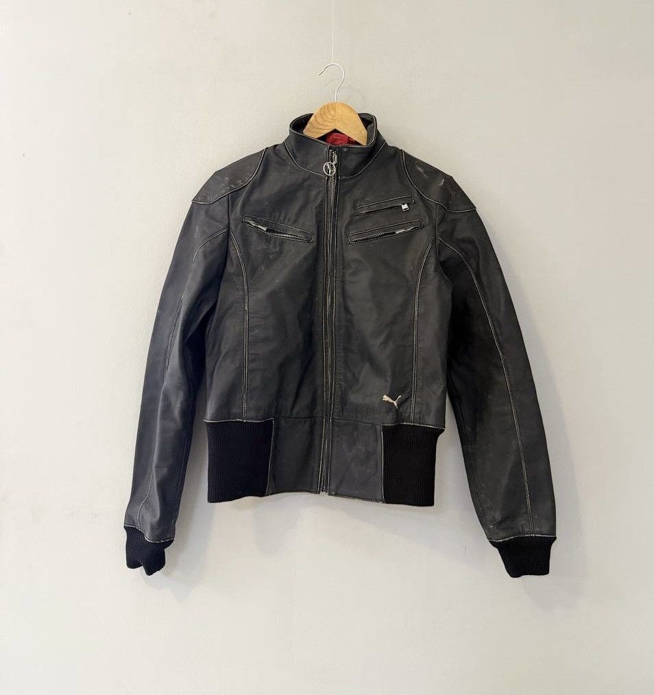 Puma RARE Archival x Puma Black Leather Jacket 500cc Motorcycle Size S / US 4 / IT 40 - 1 Thumbnail