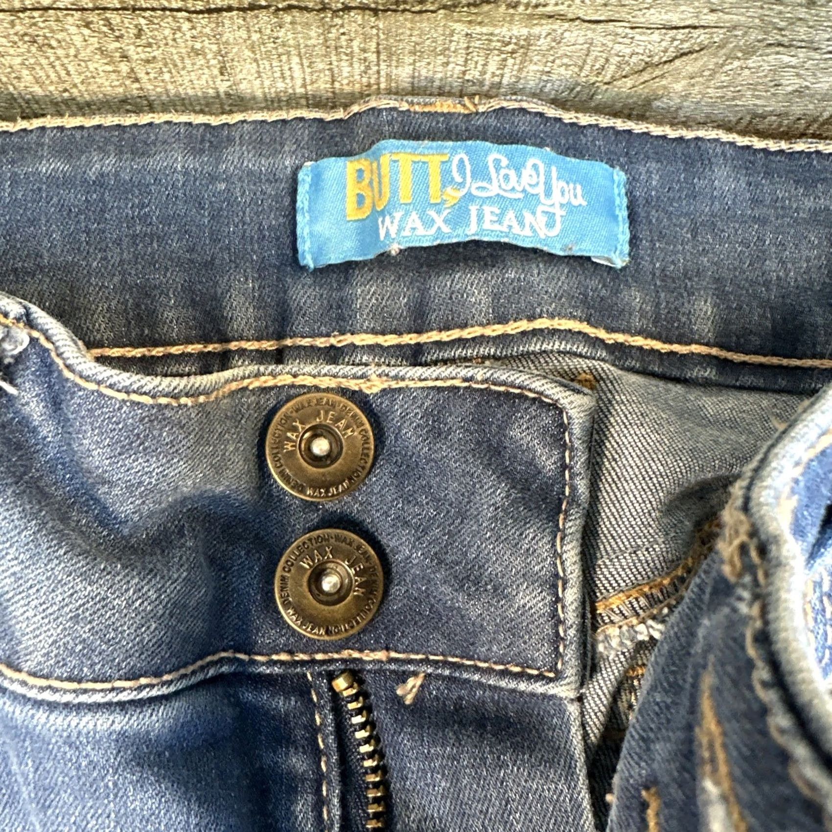 Vintage VINTAGE Women’s Waxed Jeans Size 13 X 31 Blue Distressed Skinny Jeans Women 13 Blue Distressed Wax Jean Jeans Size 34" / US 12 / IT 48 - 2 Thumbnail