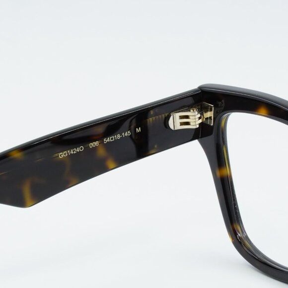 Gucci 🕶️ New Gucci GG1424O 006 Eyeglasses - Dark Havana Frame Size ONE SIZE - 6 Thumbnail