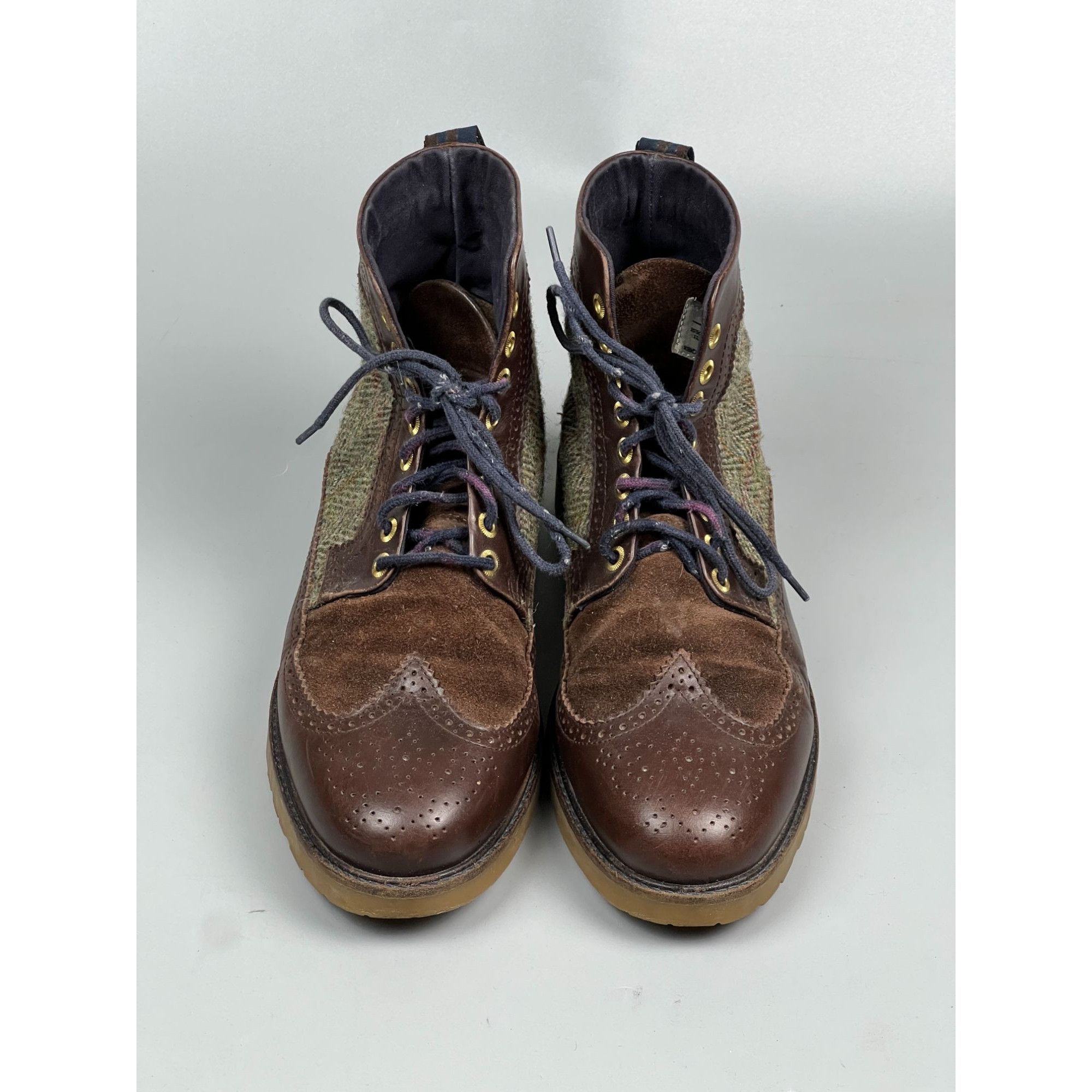 Fred Perry Harris Tweed for Fred Perry Suede Leather Boots (Y1026) Size US 10 / EU 43 - 4 Thumbnail