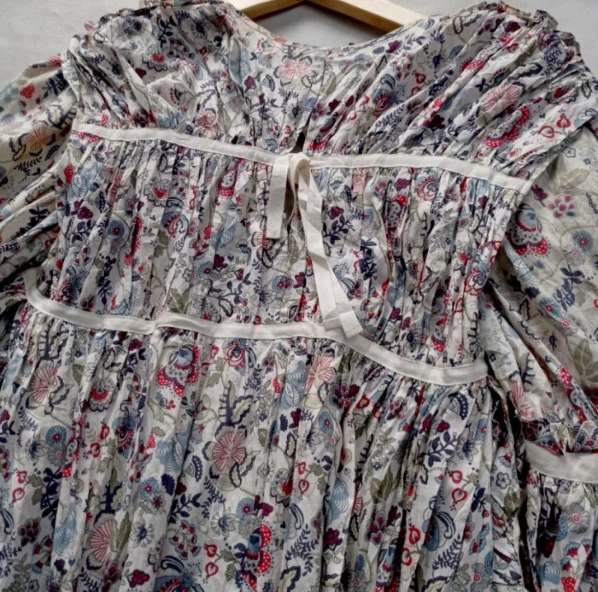 Junya Watanabe floral pleated ribbon tied dress 2007
