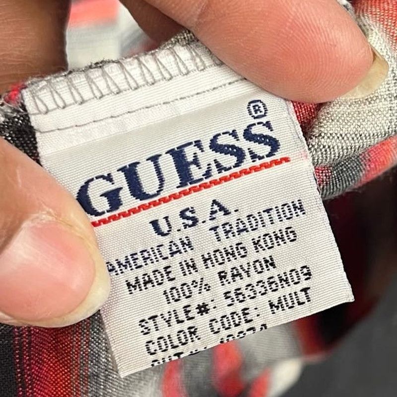 Guess Vintage Guess Made in USA Plaid Button Down Shirt Medium Size US M / EU 48-50 / 2 - 6 Thumbnail