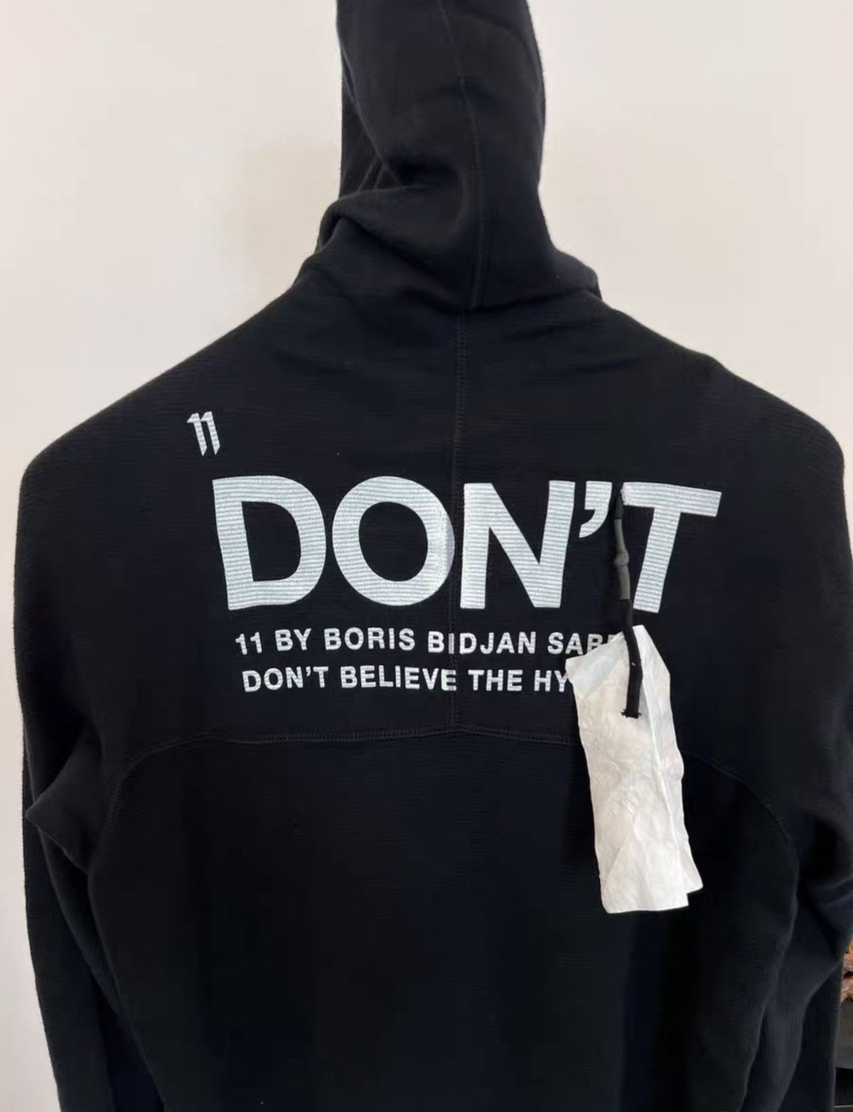 11 By Boris Bidjan Saberi 11ByBBS Slogan Print Hoodie with Balaclava Size US XS / EU 42 / 0 - 3 Thumbnail
