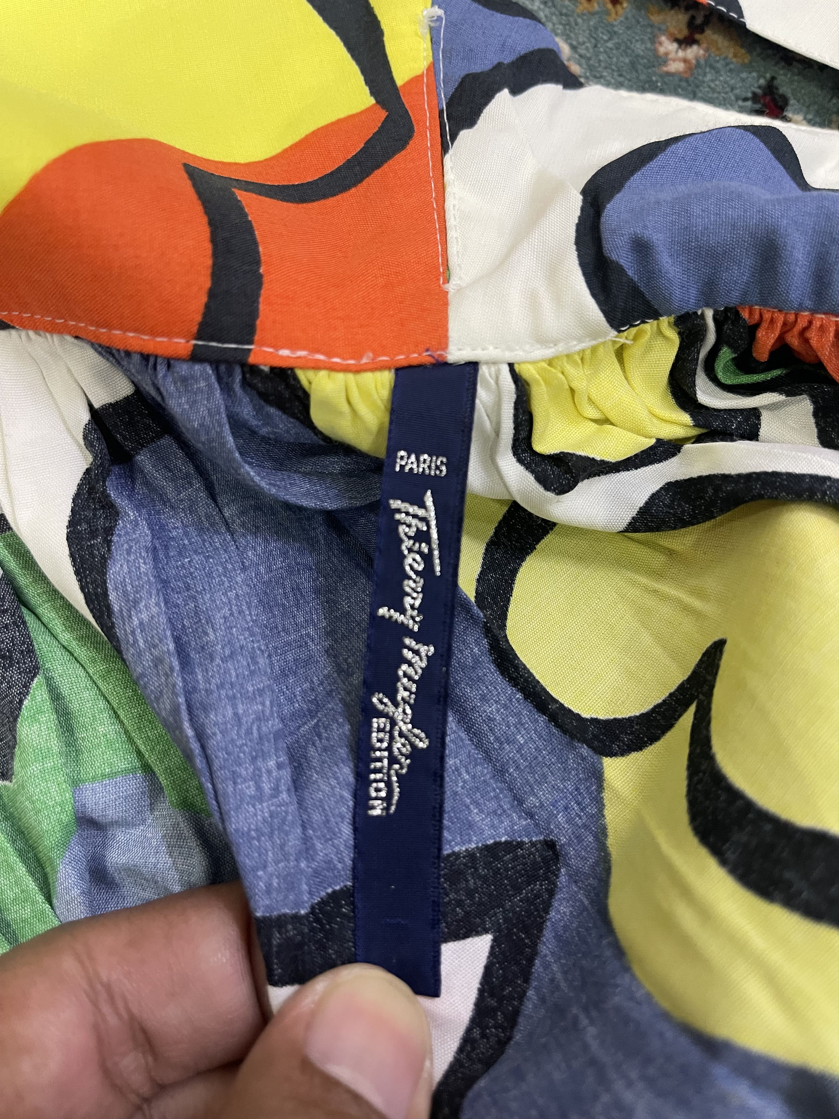 Thierry Mugler × Vintage Thierry Mugler Dress Abstract Pop Art Print Rare Statement Size L / US 10 / IT 46 - 8 Thumbnail