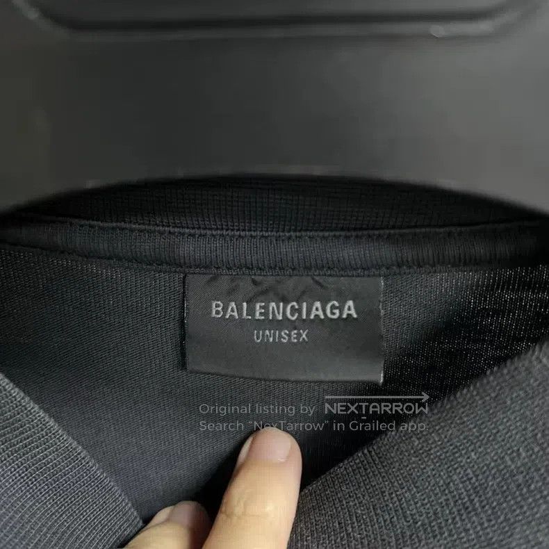 Balenciaga Balenciaga Black Solid Color Pattern Printed Round Neck Sh Size US M / EU 48-50 / 2 - 4 Thumbnail