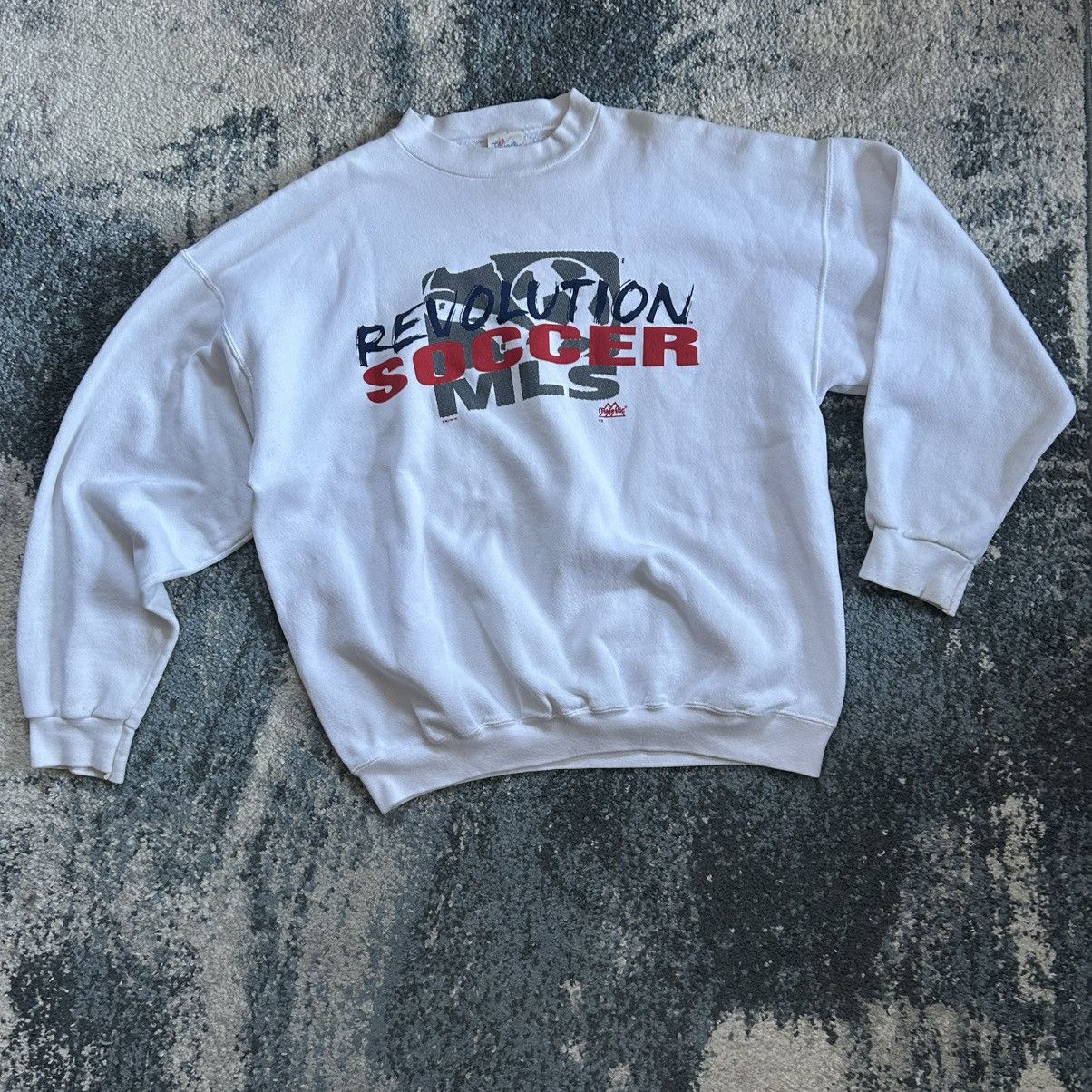 Majestic 1997 NEW ENGLAND REVOLUTiON FLEECE MLS CREWNECK MADE iN USA Size US XL / EU 56 / 4 - 10 Thumbnail
