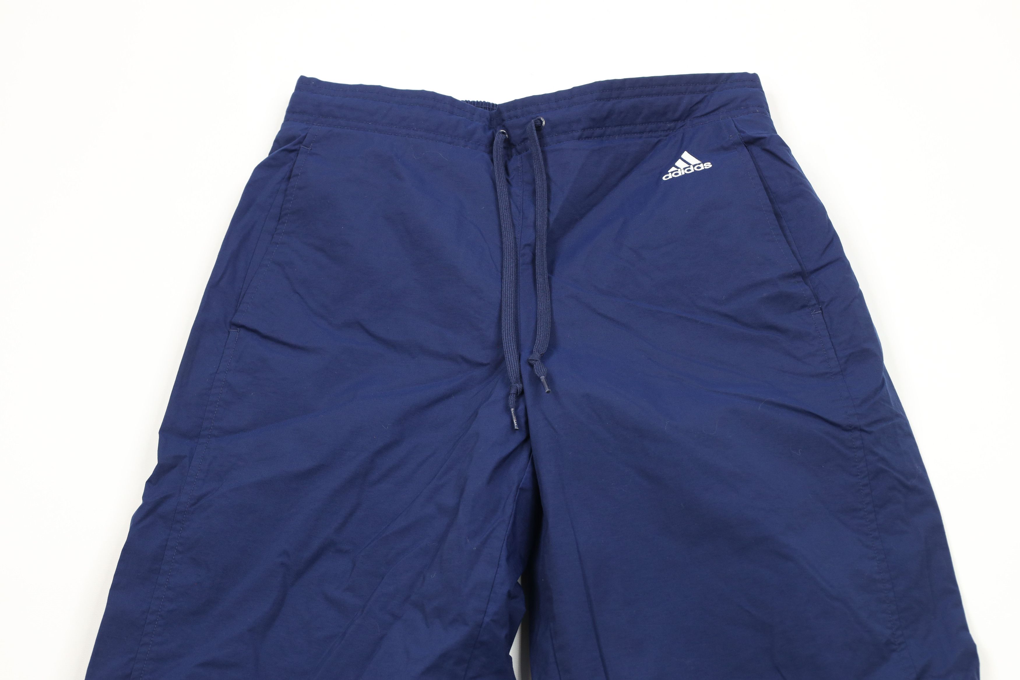 Adidas × Vintage Vintage Y2K 2000 Adidas Lined Flared Wide Leg Pants Blue Size 27" / US 4 / IT 40 - 2 Thumbnail