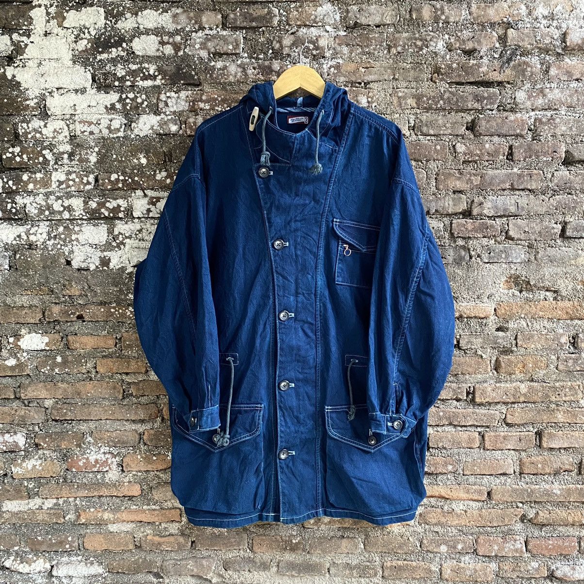 image of Nigel Cabourn Decksmock Multipocket Parka Jacket Denim, Men's (Size XL)