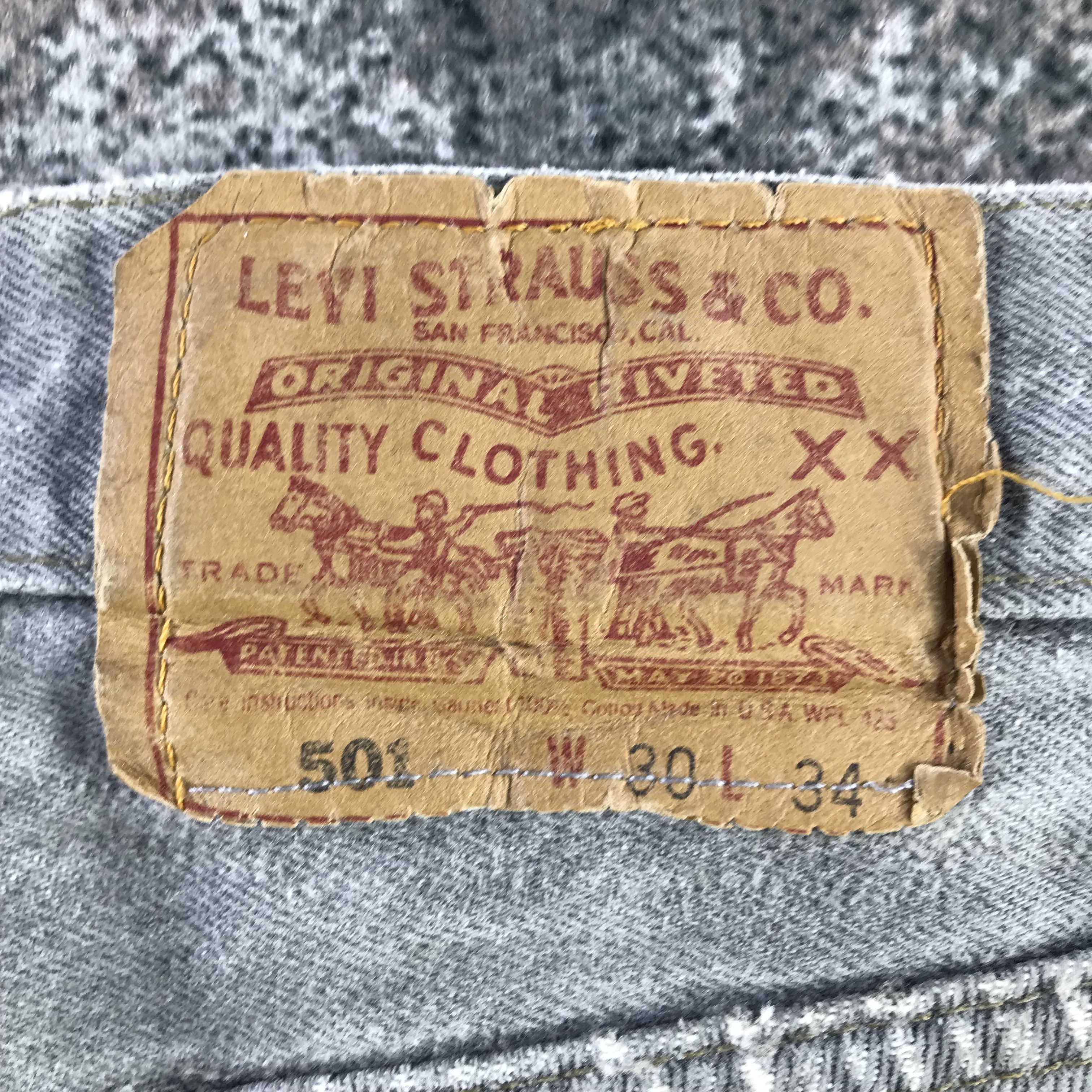 Levi's Vintage 90s Levis 501 Jeans Faded Gray Denim KJ3349 Size US 30 / EU 46 - 5 Thumbnail