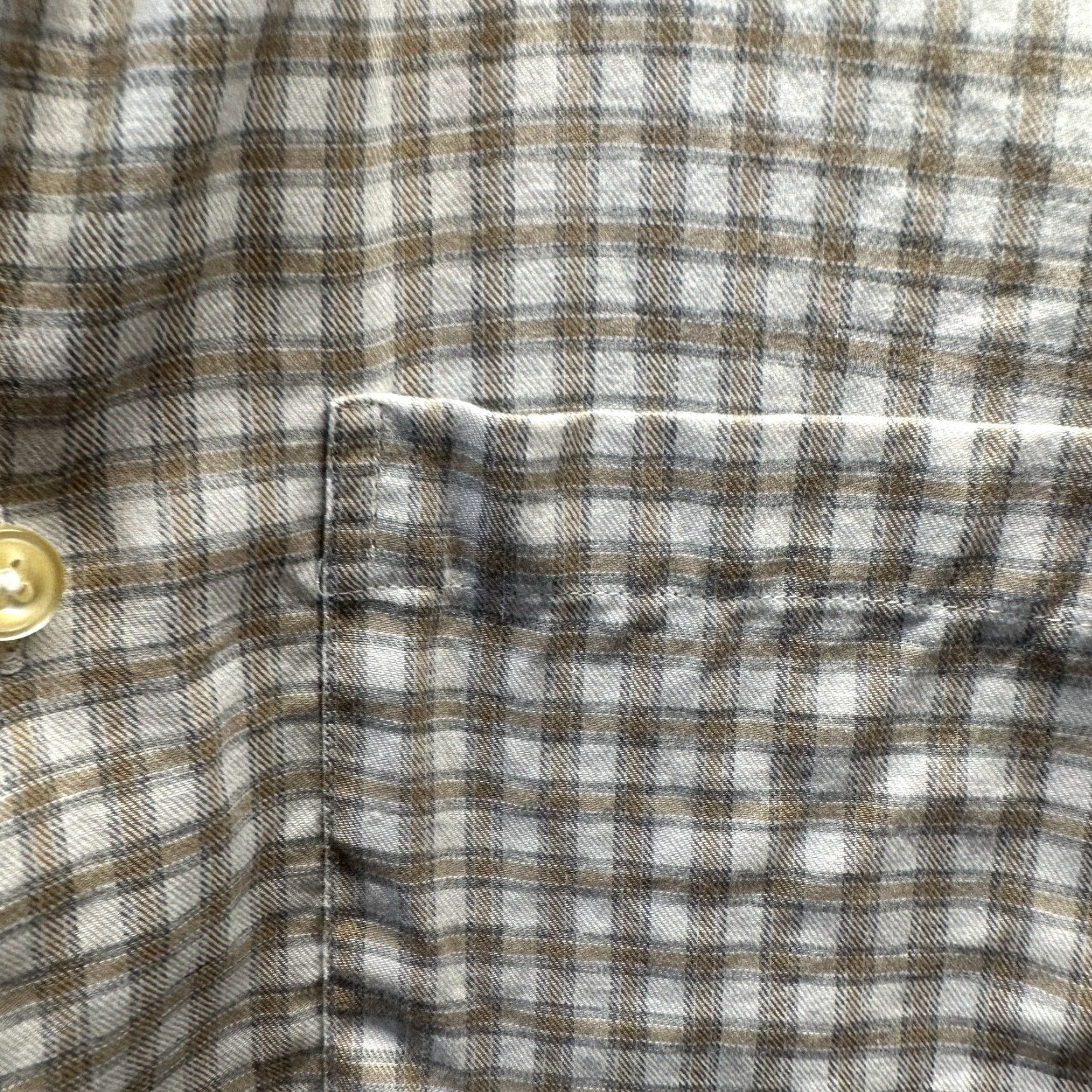 Vintage Scott Barber Shirt Adult Medium Brown White Casual Button Up Cotton Mens Shirt Size US M / EU 48-50 / 2 - 4 Thumbnail
