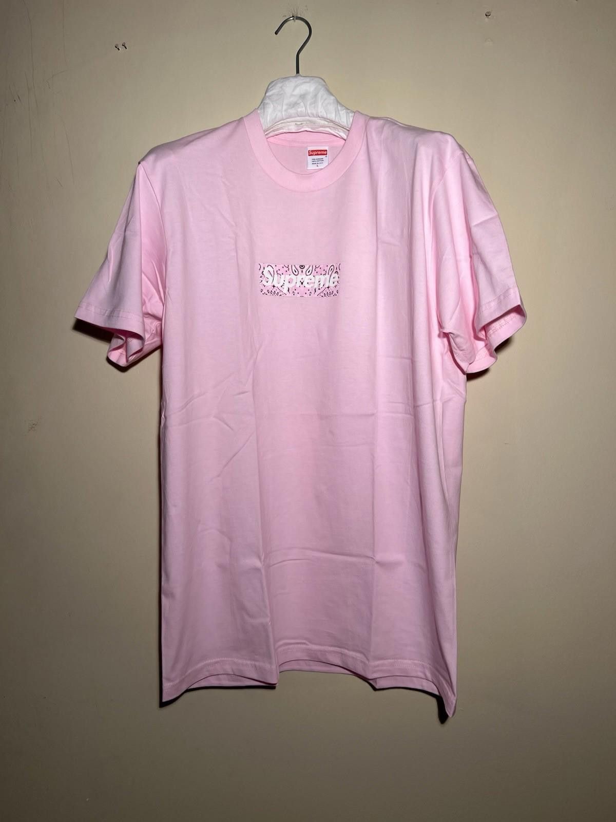 Supreme FW19 Supreme Bandana Box Logo Tee Pink L 2019 Size US L / EU 52-54 / 3 - 2 Thumbnail