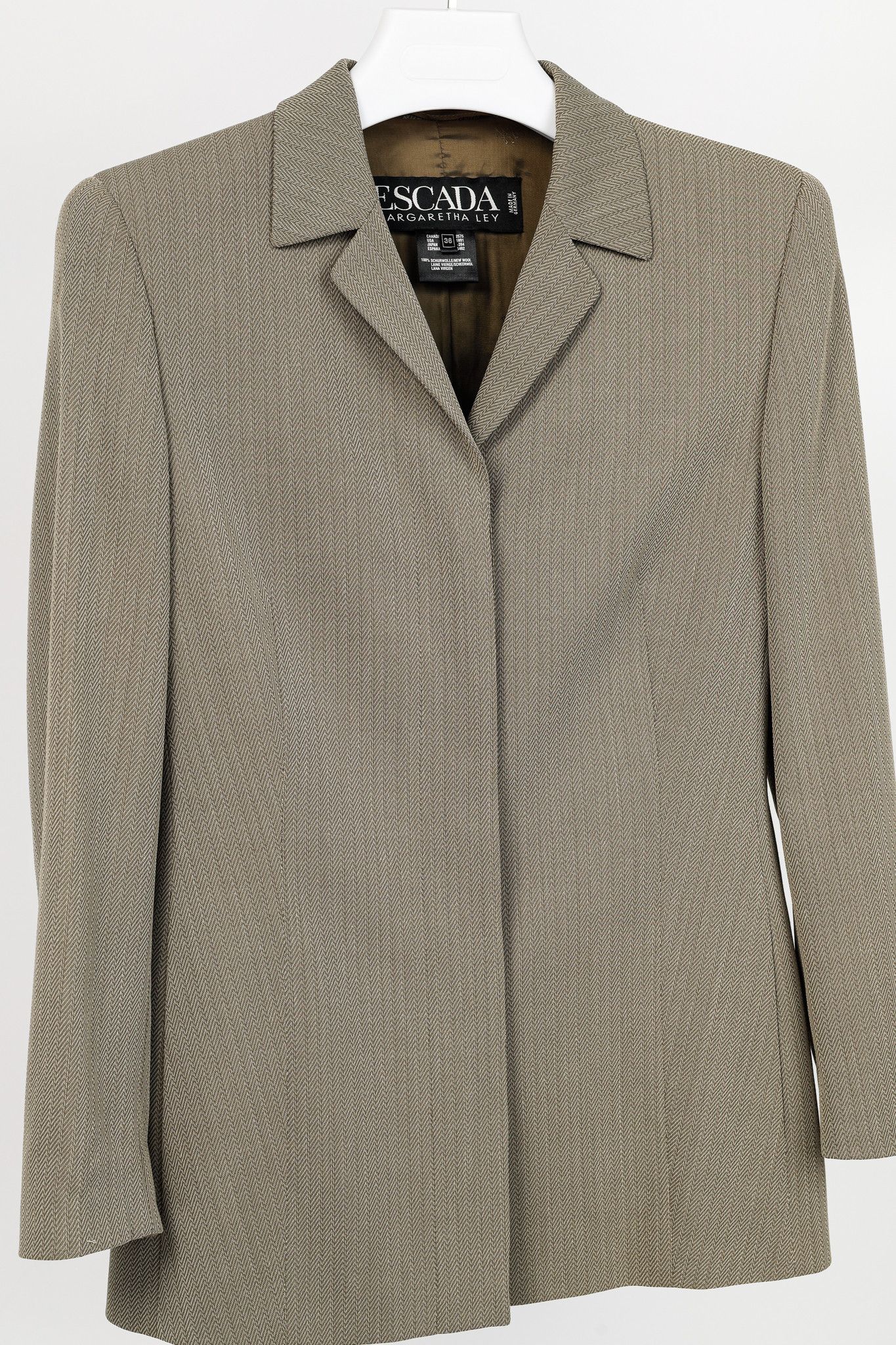 Escada Escada Margaretha Ley Vintage Taupe Virgin-Wool Blazer Size M / US 6-8 / IT 42-44 - 3 Thumbnail