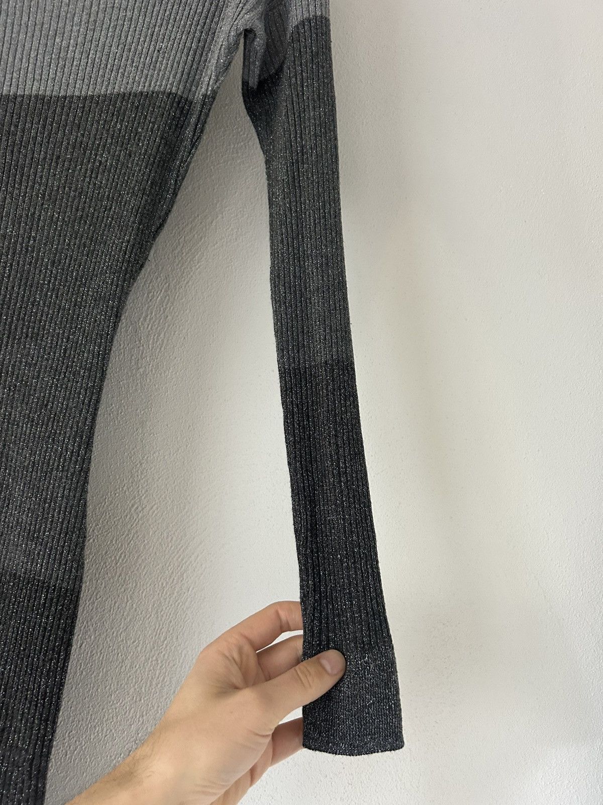 Miu Miu Miu Miu Grey Ribbed Stretch Knit Dress with Button Detail Size M / US 6-8 / IT 42-44 - 5 Thumbnail