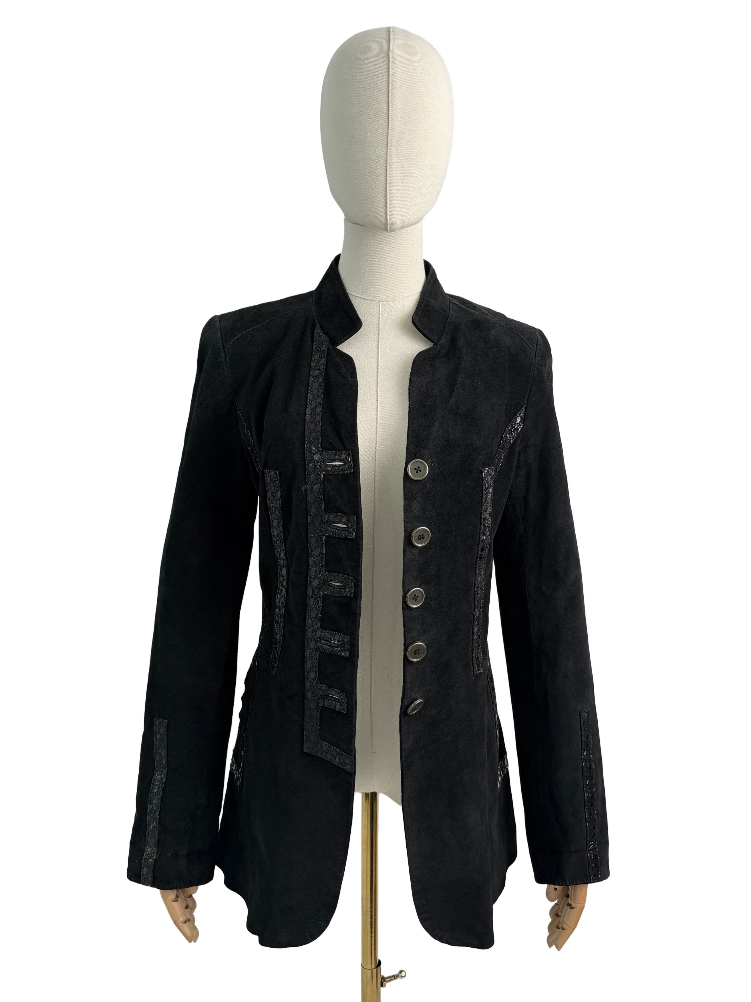 Vintage Vintage Suede Military Style Jacket Gothic Victorian Blazer Size S / US 4 / IT 40 - 3 Thumbnail